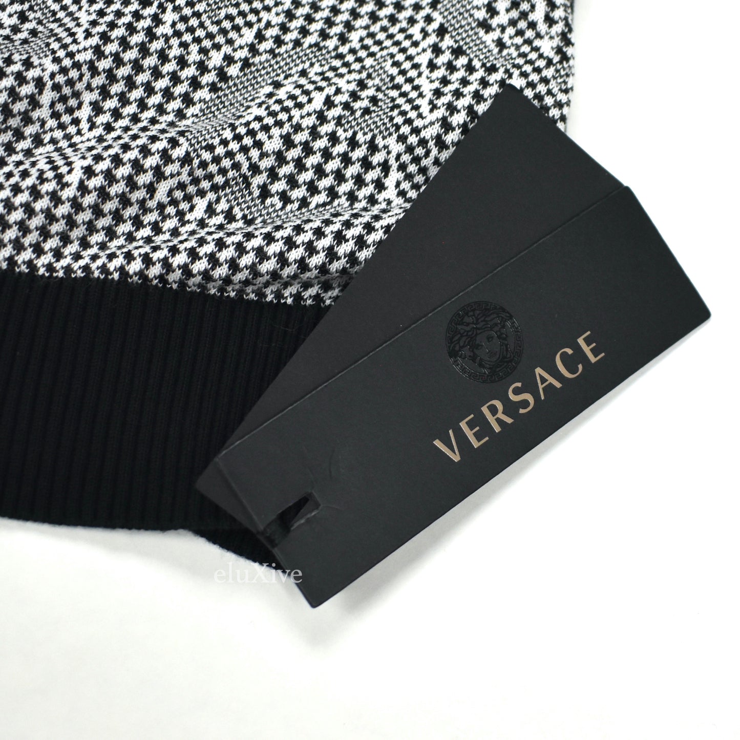 Versace - GV Monogram Logo Jacquard Knit Viscose Sweater