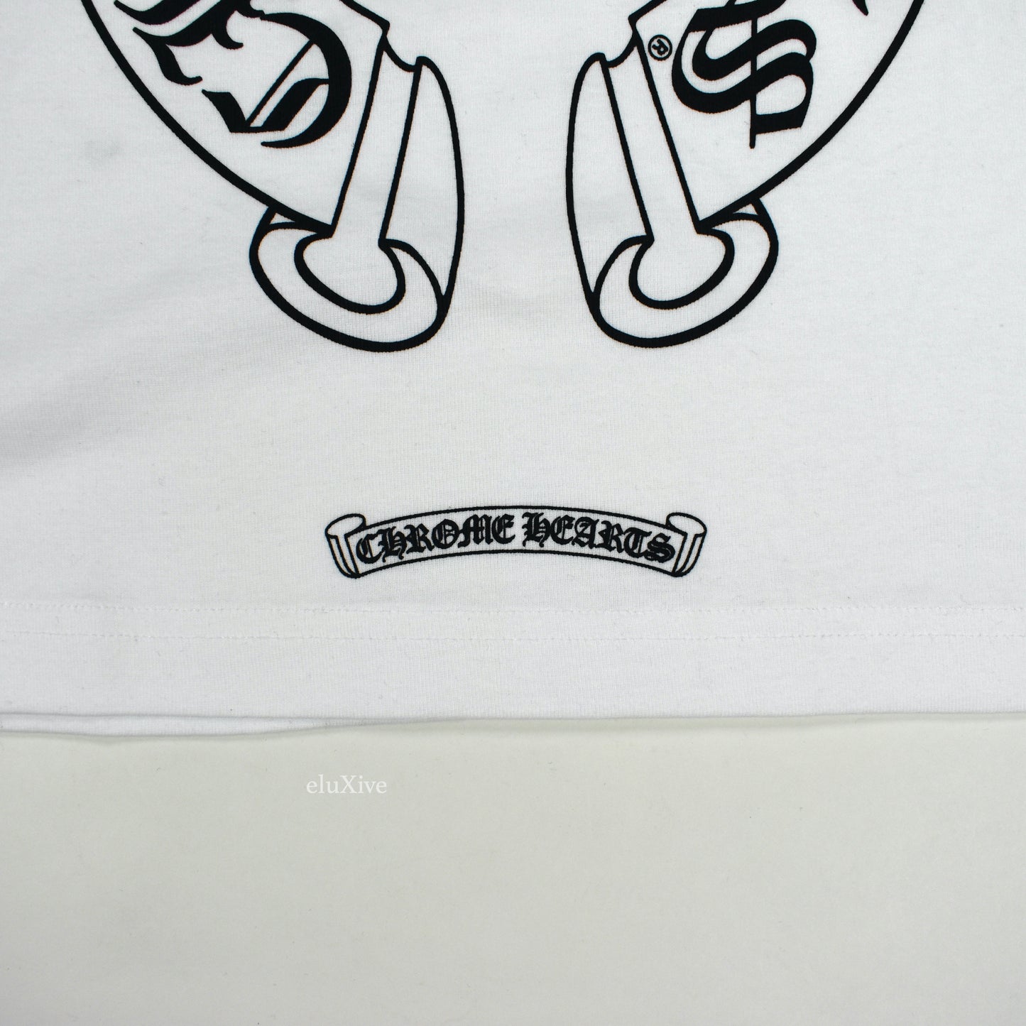 Chrome Hearts - White/Black Horseshoe Logo Baseball Shirt