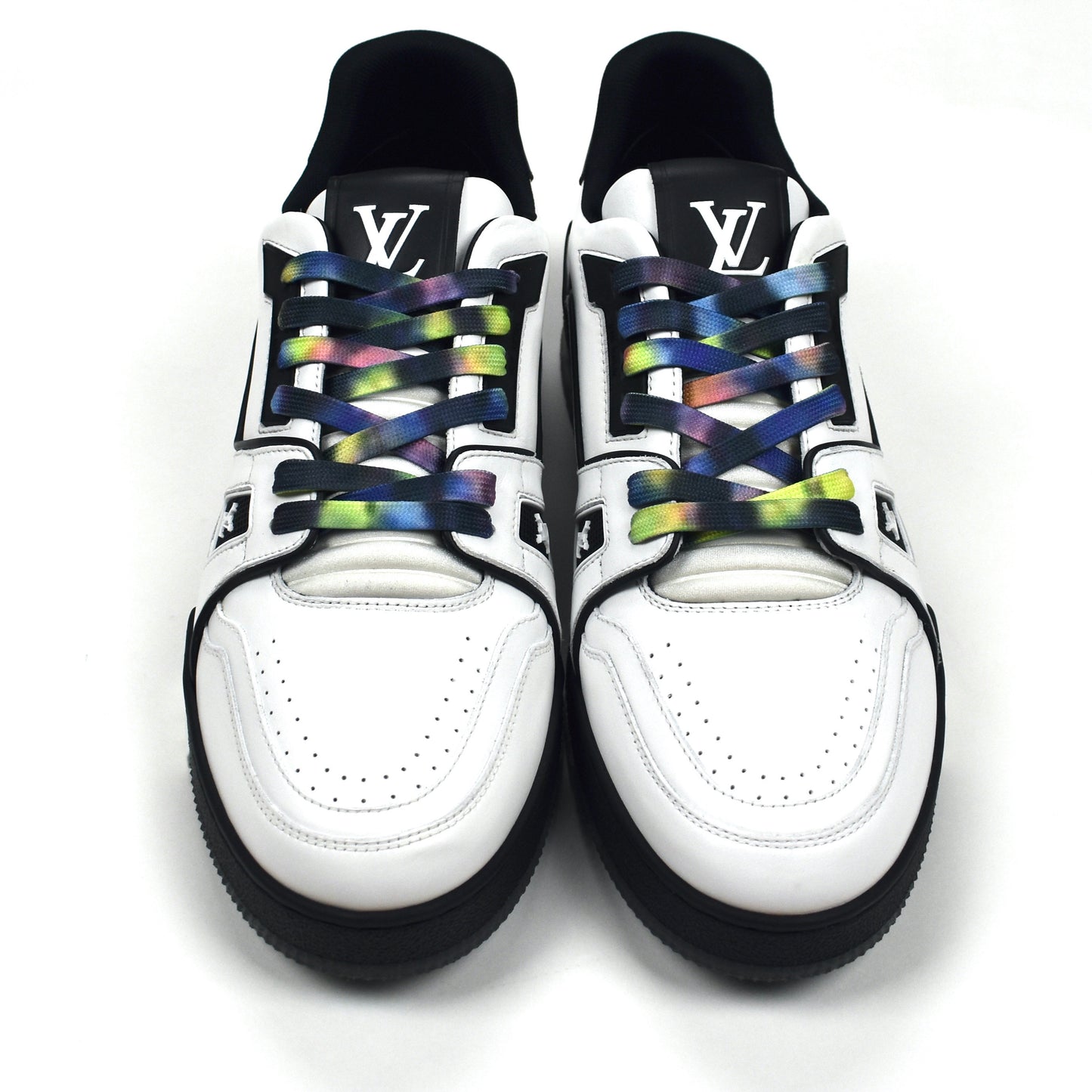 Louis Vuitton - White / Black Leather Trainer Sneakers