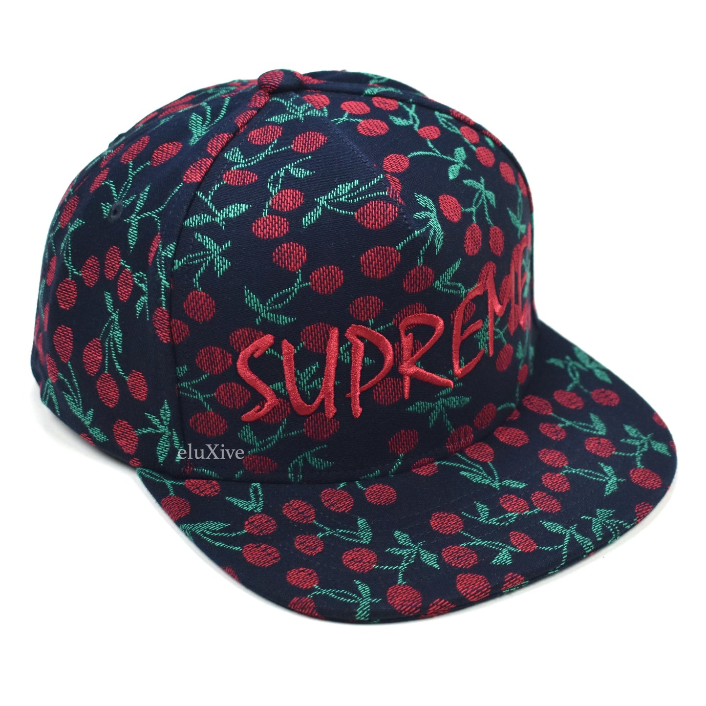 Supreme - Cherries Woven Snapback Hat (Indigo)