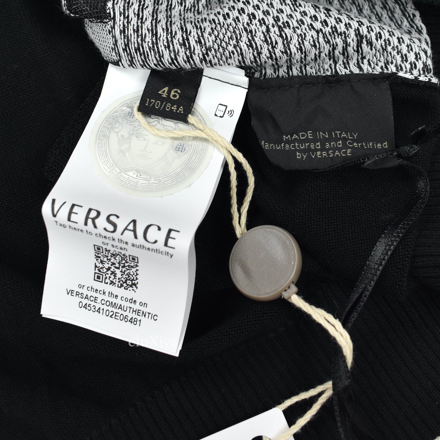 Versace - GV Monogram Logo Jacquard Knit Viscose Sweater