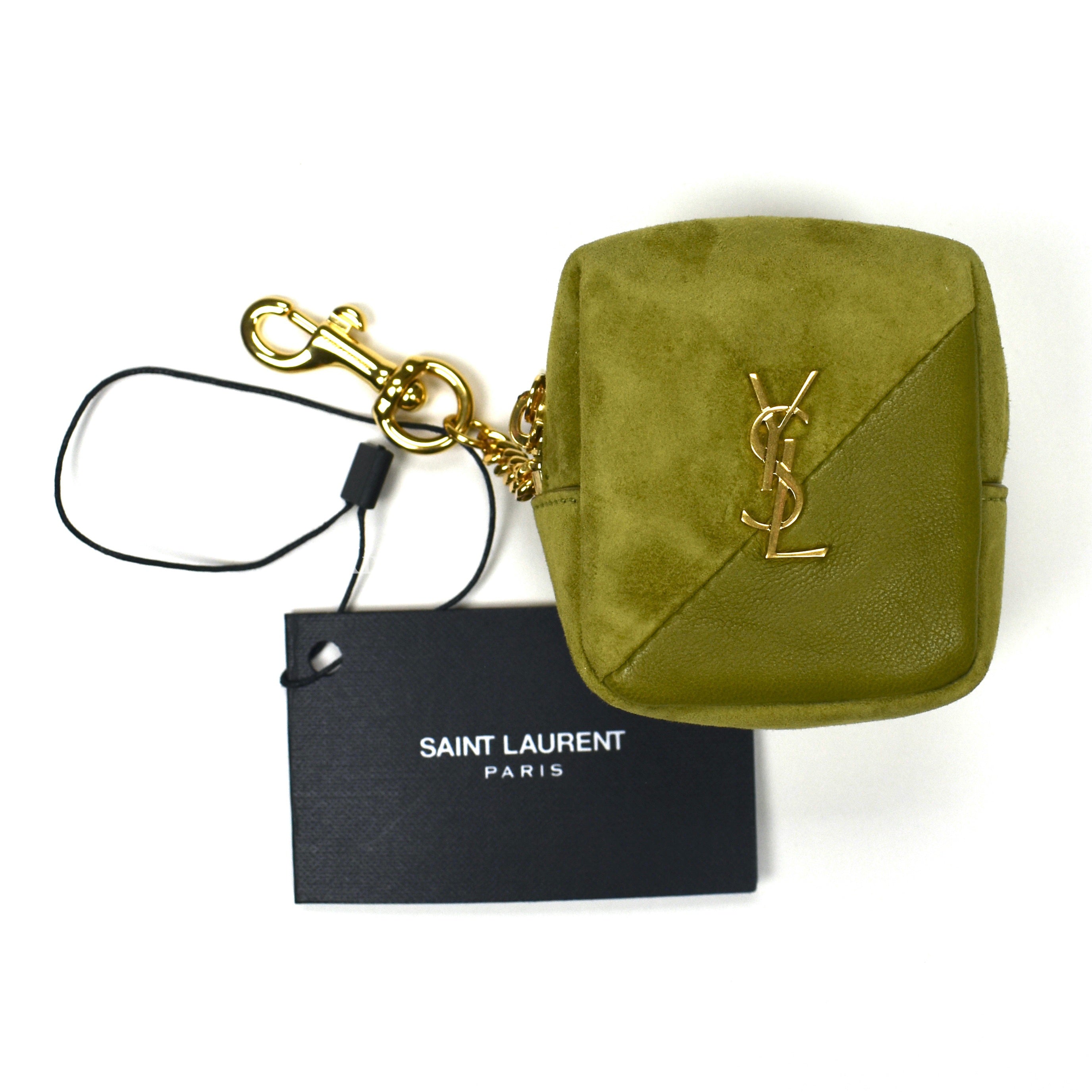 Saint Laurent Olive YSL Logo Jamie Zip Pouch eluXive