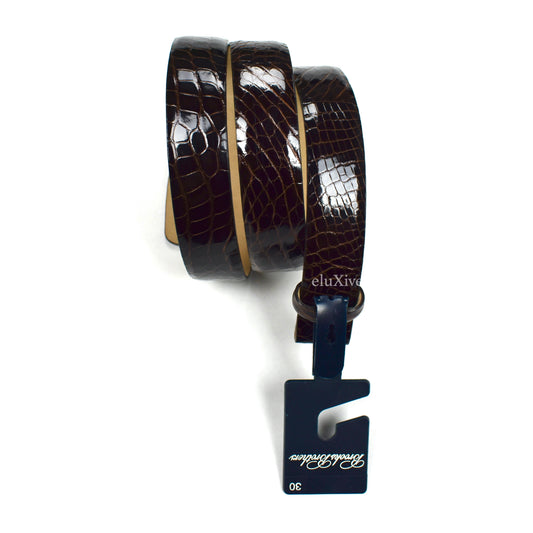 Brooks Brothers - Brown Genuine Alligator Exotic Belt Strap