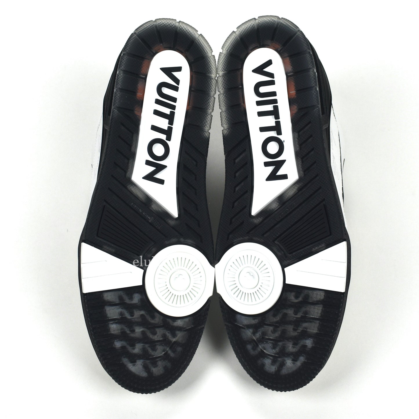Louis Vuitton - White / Black Leather Trainer Sneakers