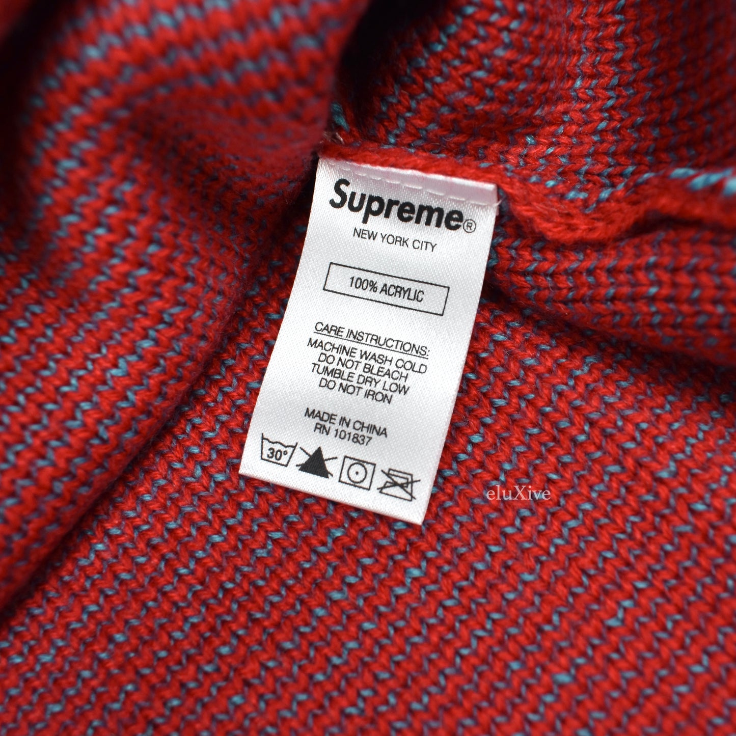 Supreme x Thrasher - Red Jacquard Knit Logo Sweater