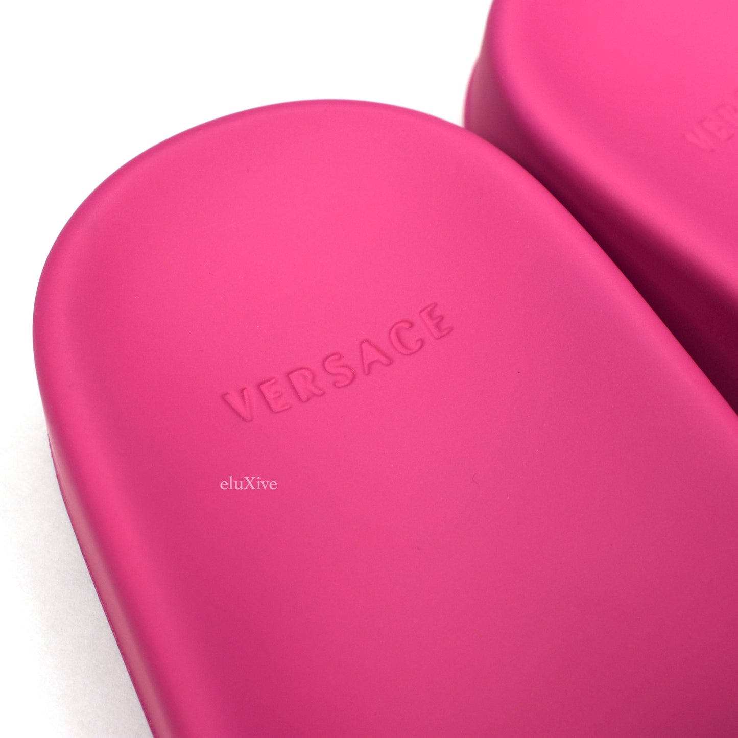 Versace - Hot Pink Faux Fur La Medusa Logo Slides