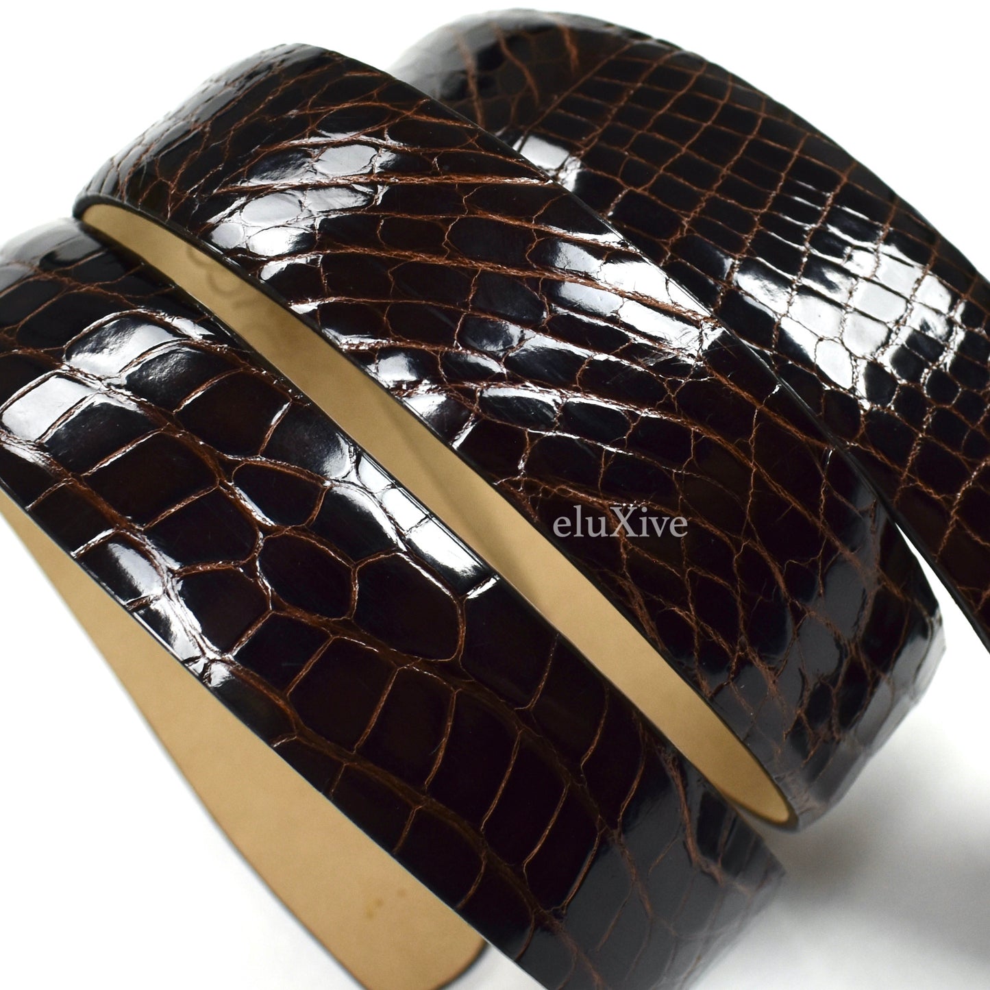 Brooks Brothers - Brown Genuine Alligator Exotic Belt Strap