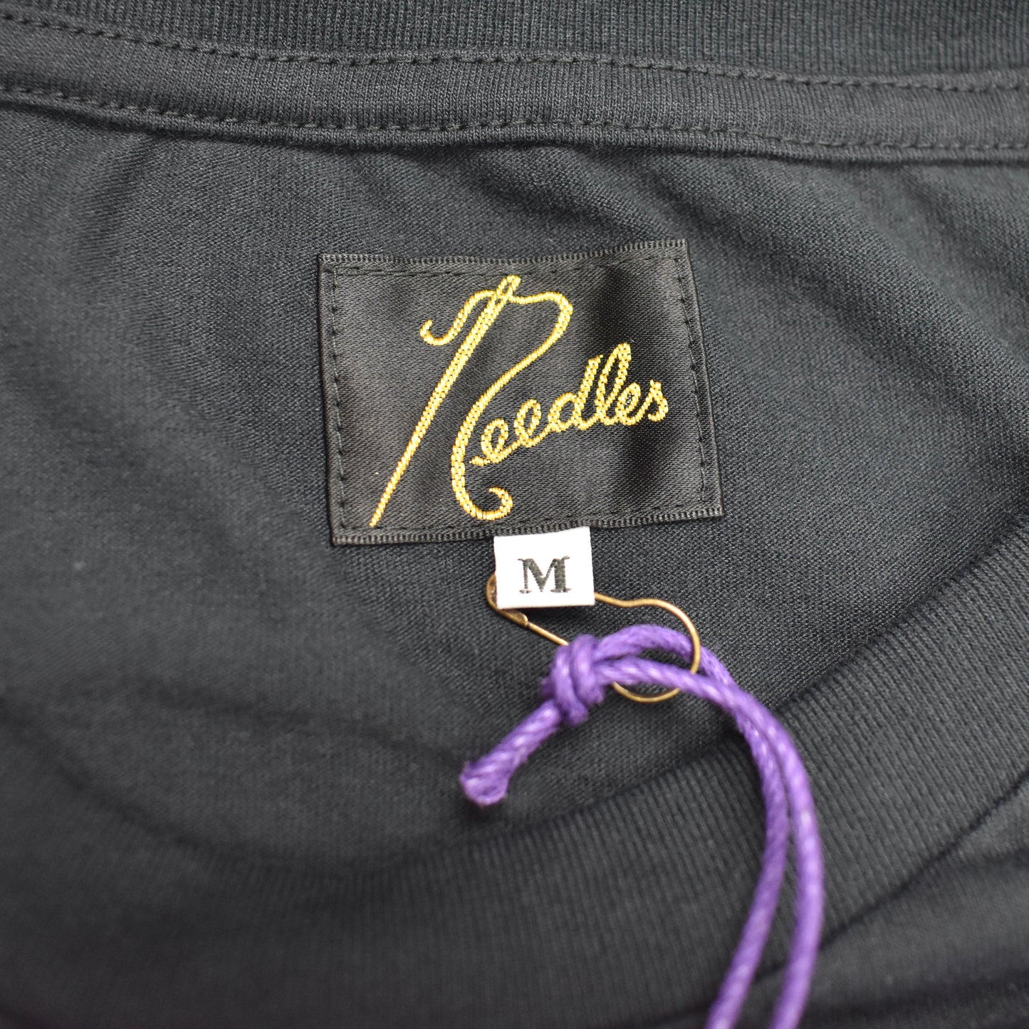Needles - Navy Blue Logo Embroidered L/S T-Shirt