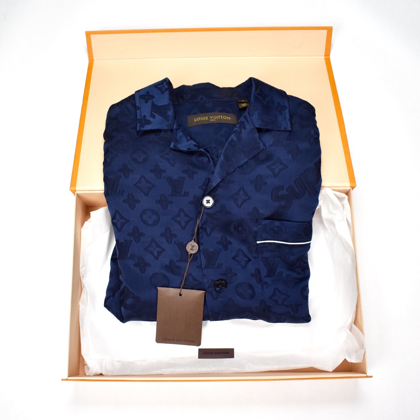 Louis Vuitton x Supreme - Navy Monogram Pajama Shirt