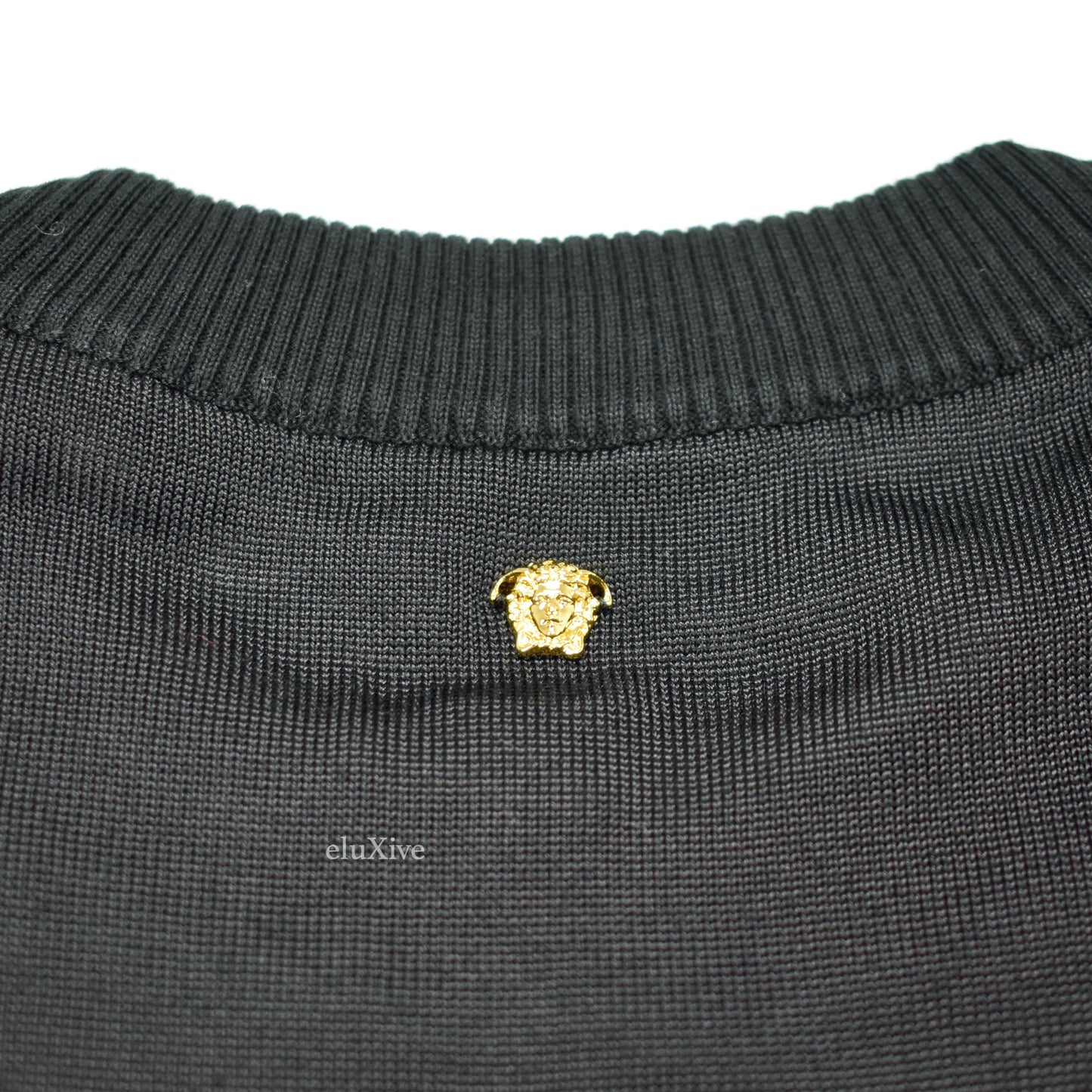 Versace - GV Monogram Logo Jacquard Knit Viscose Sweater