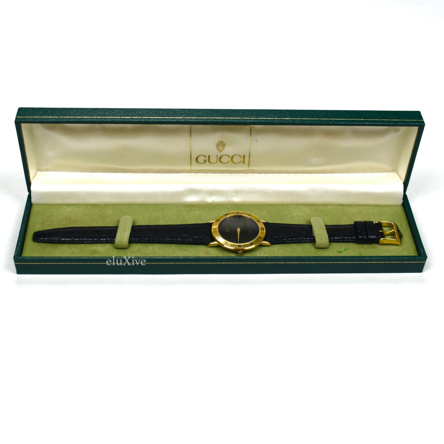 Gucci - 3000M Gold Black GG Dial Watch