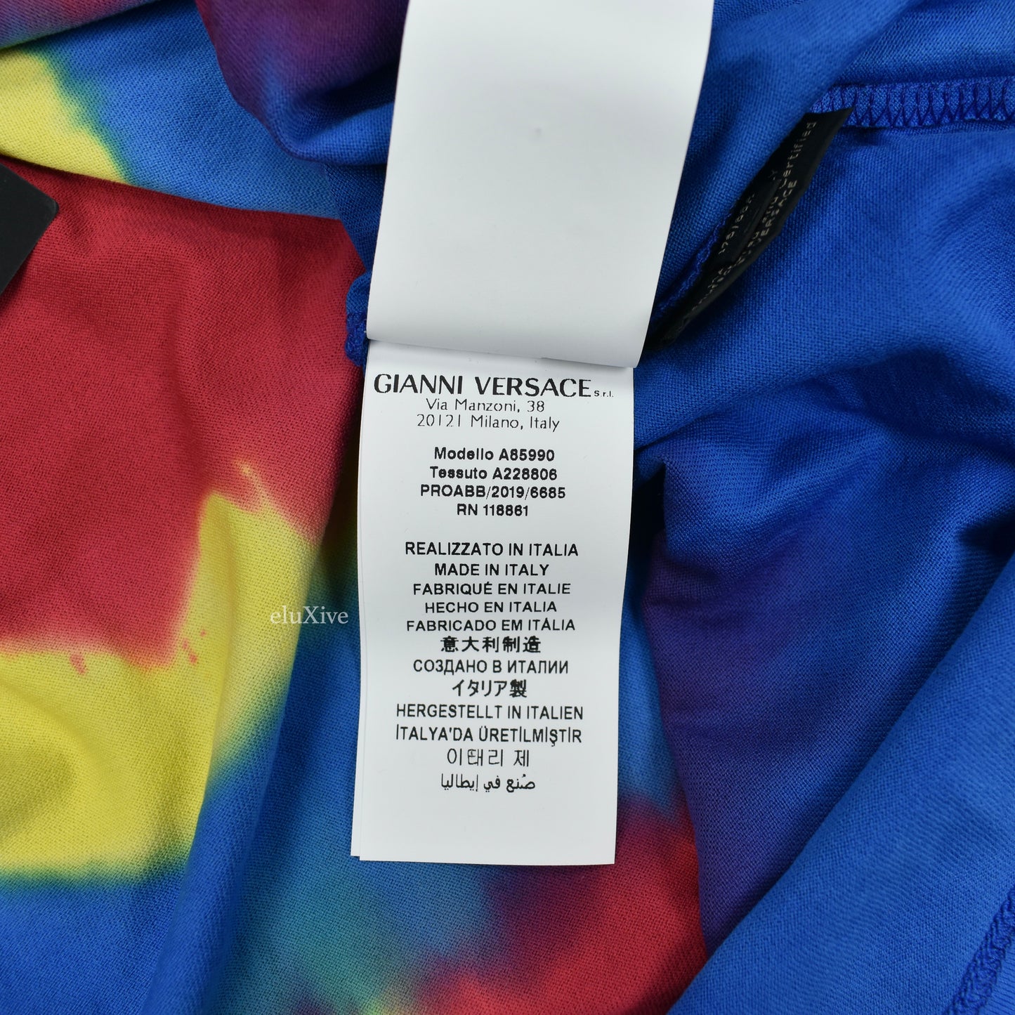 Versace - Tie Dye Medusa Logo L/S T-Shirt