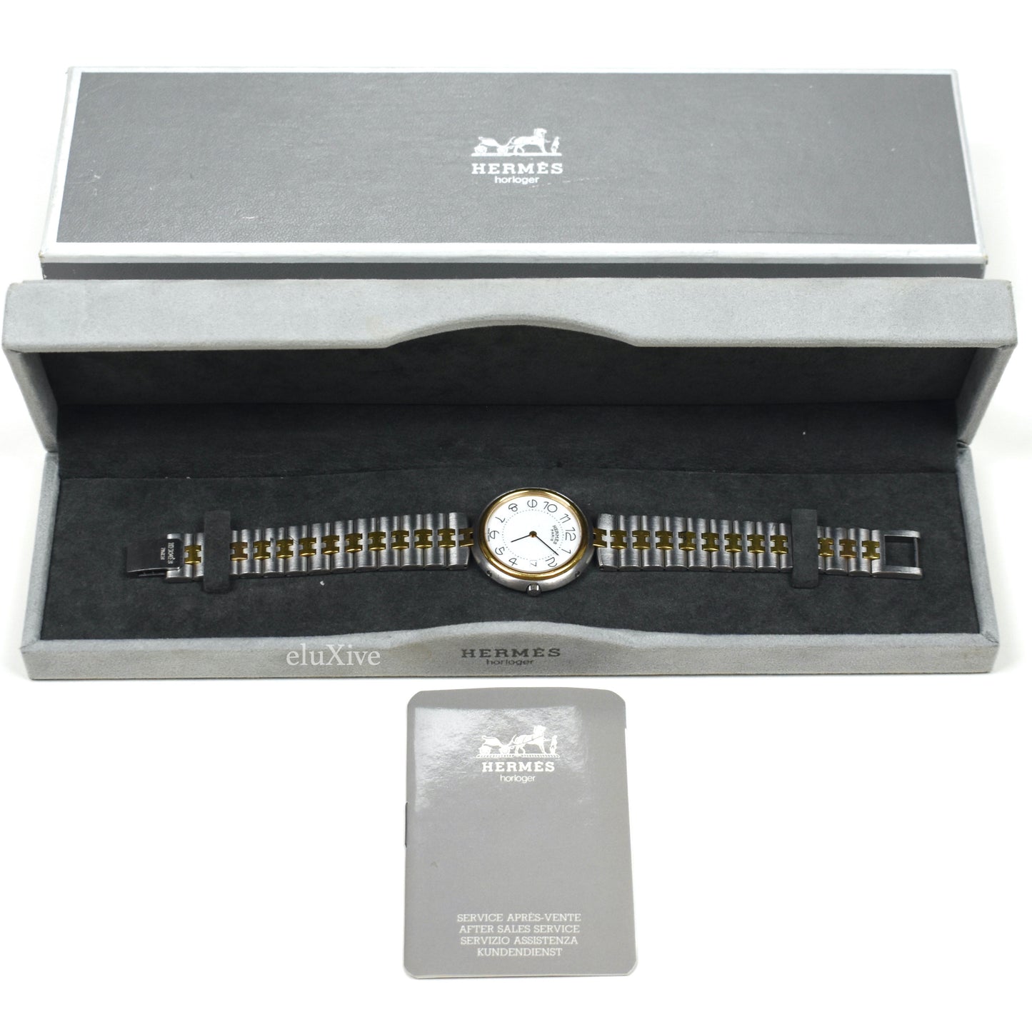 Hermes - Gold/Steel White Dial Profile Watch