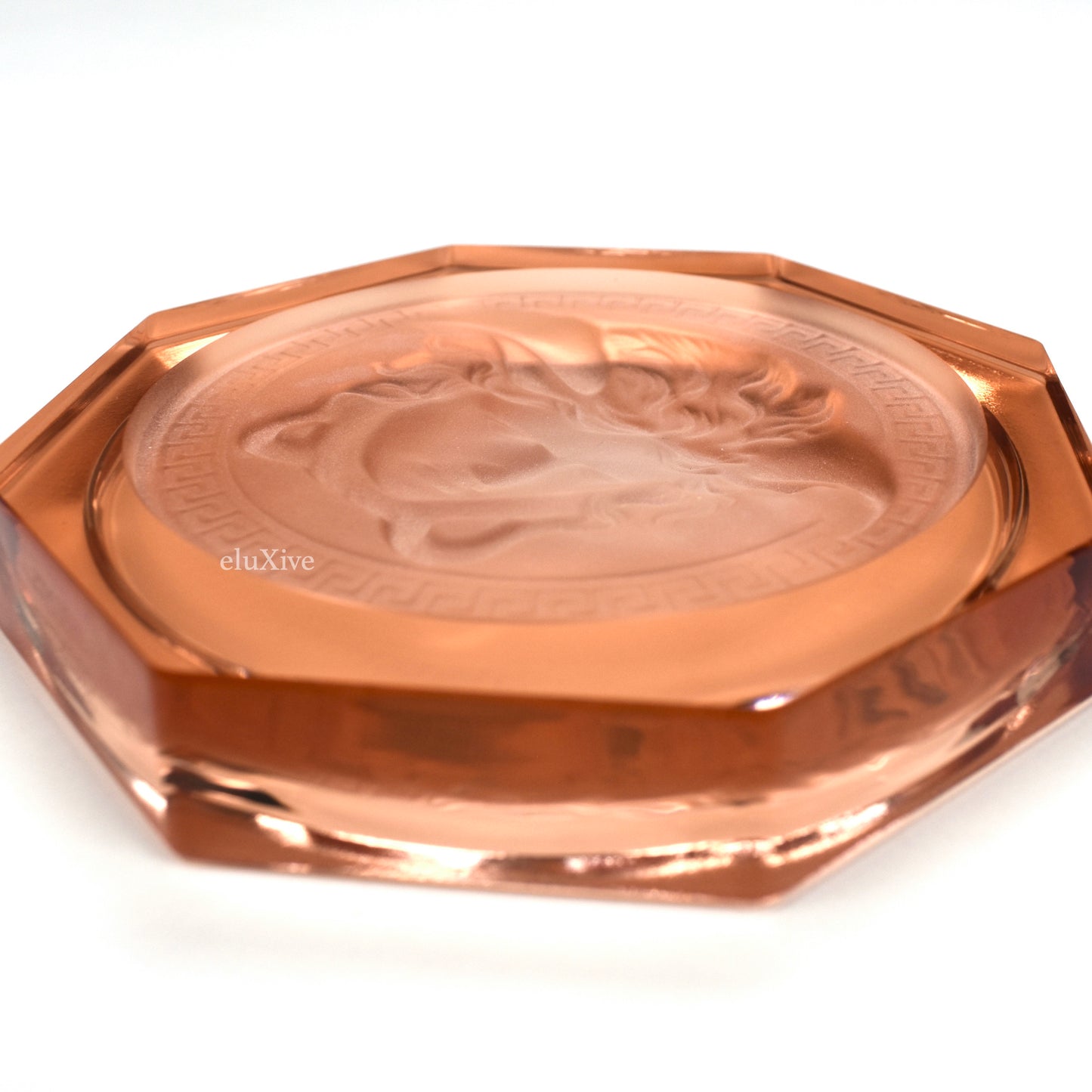 Versace - Peach Crystal Medusa Coaster / Ashtray