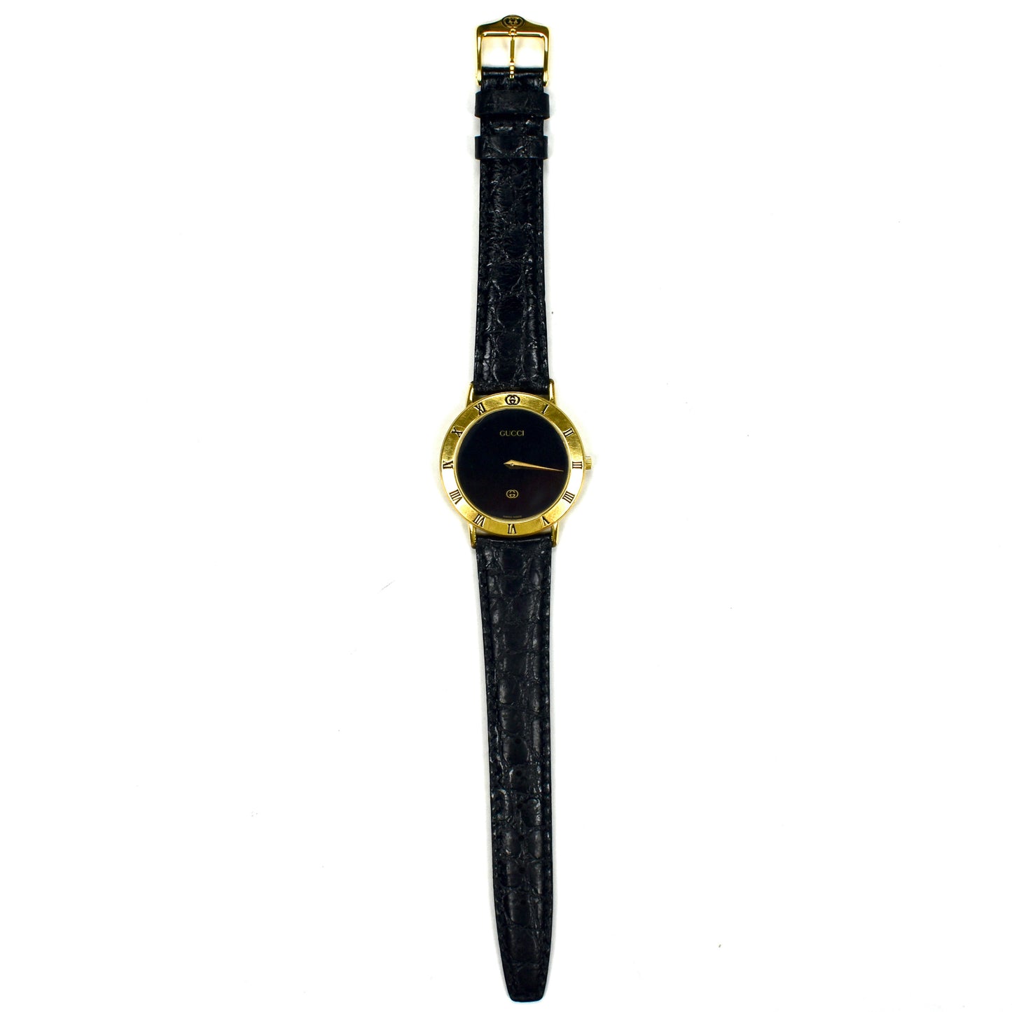 Gucci - 3000M Gold Black GG Dial Watch