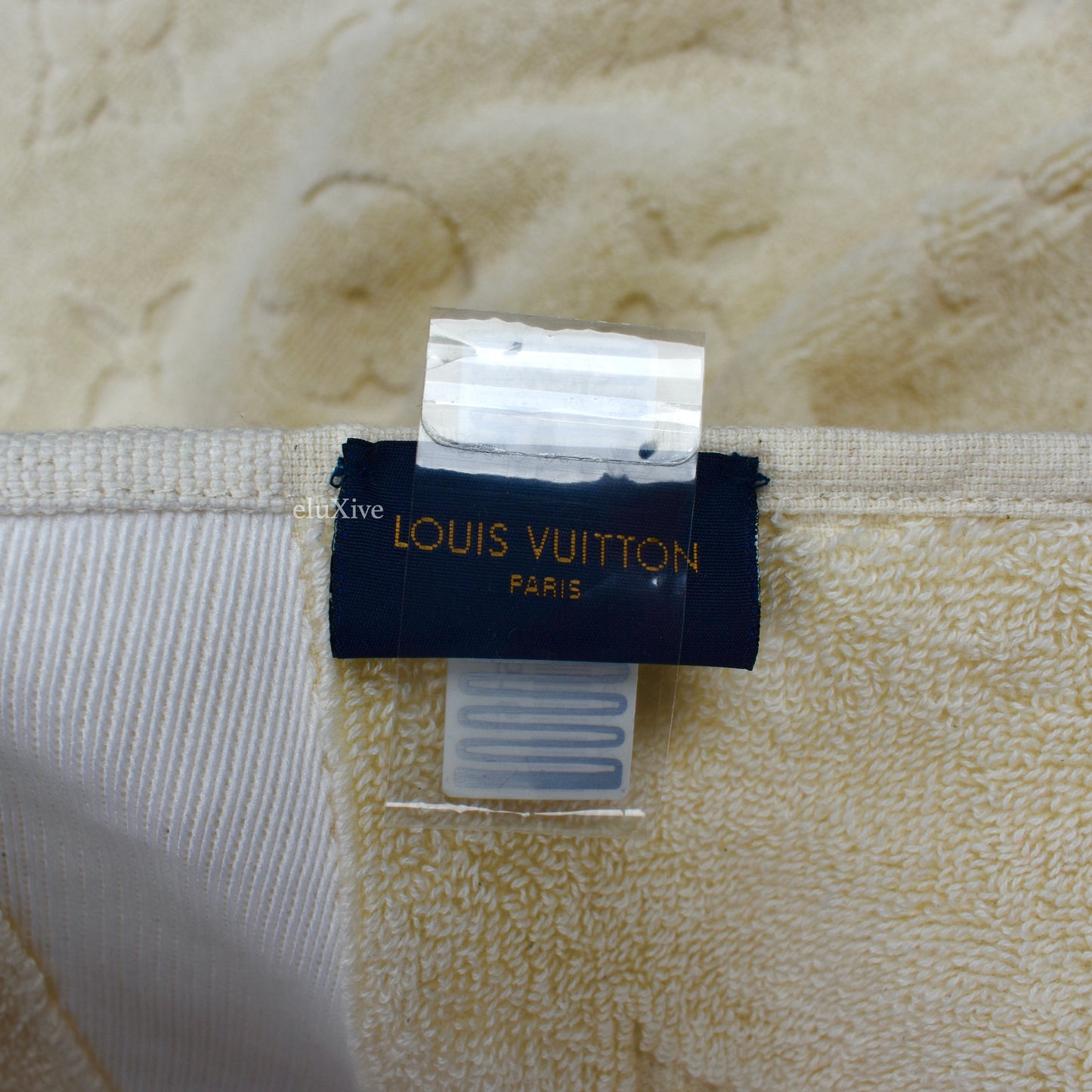 Louis Vuitton - Cream Beige LV Monogram Woven Beach Towel