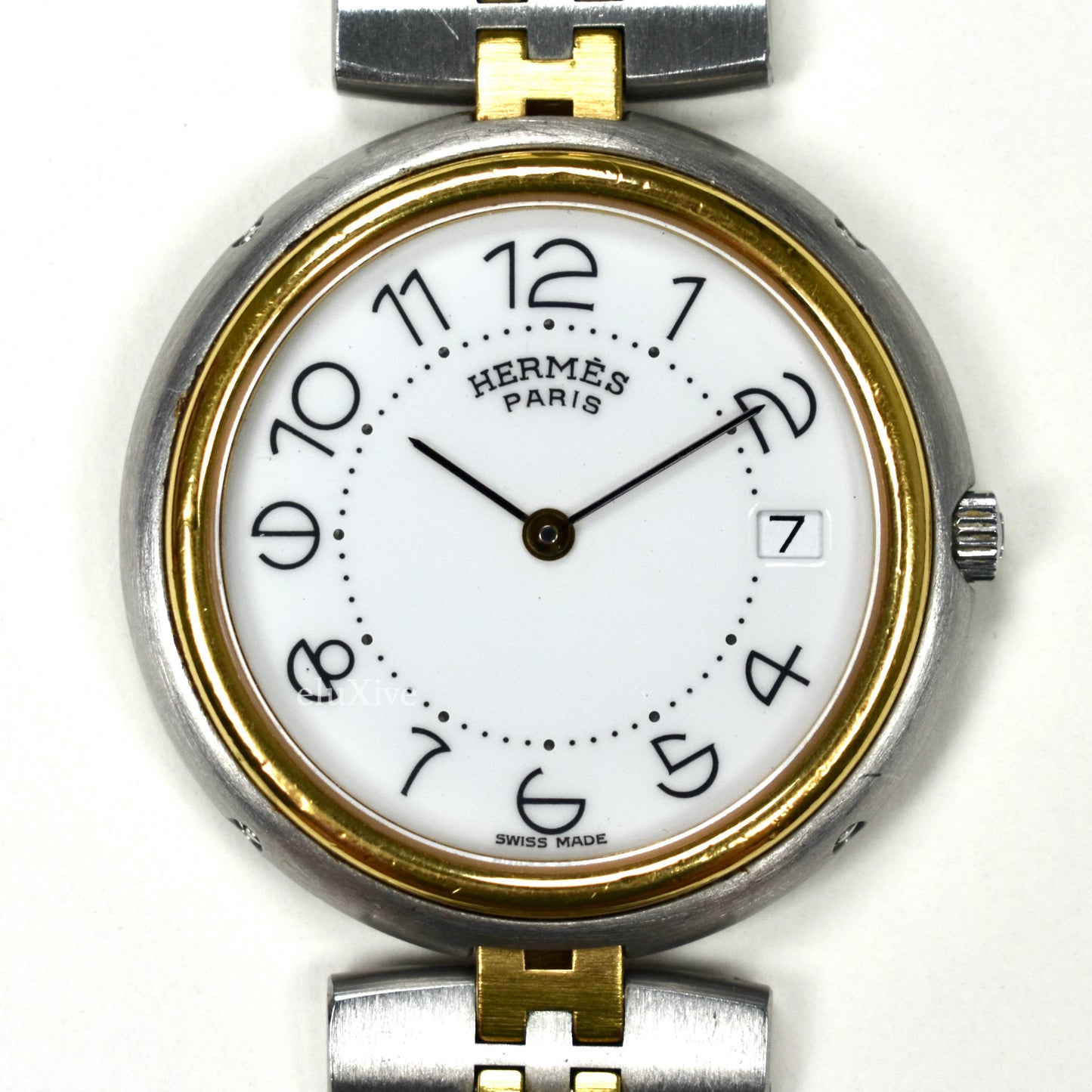 Hermes - Gold/Steel White Dial Profile Watch