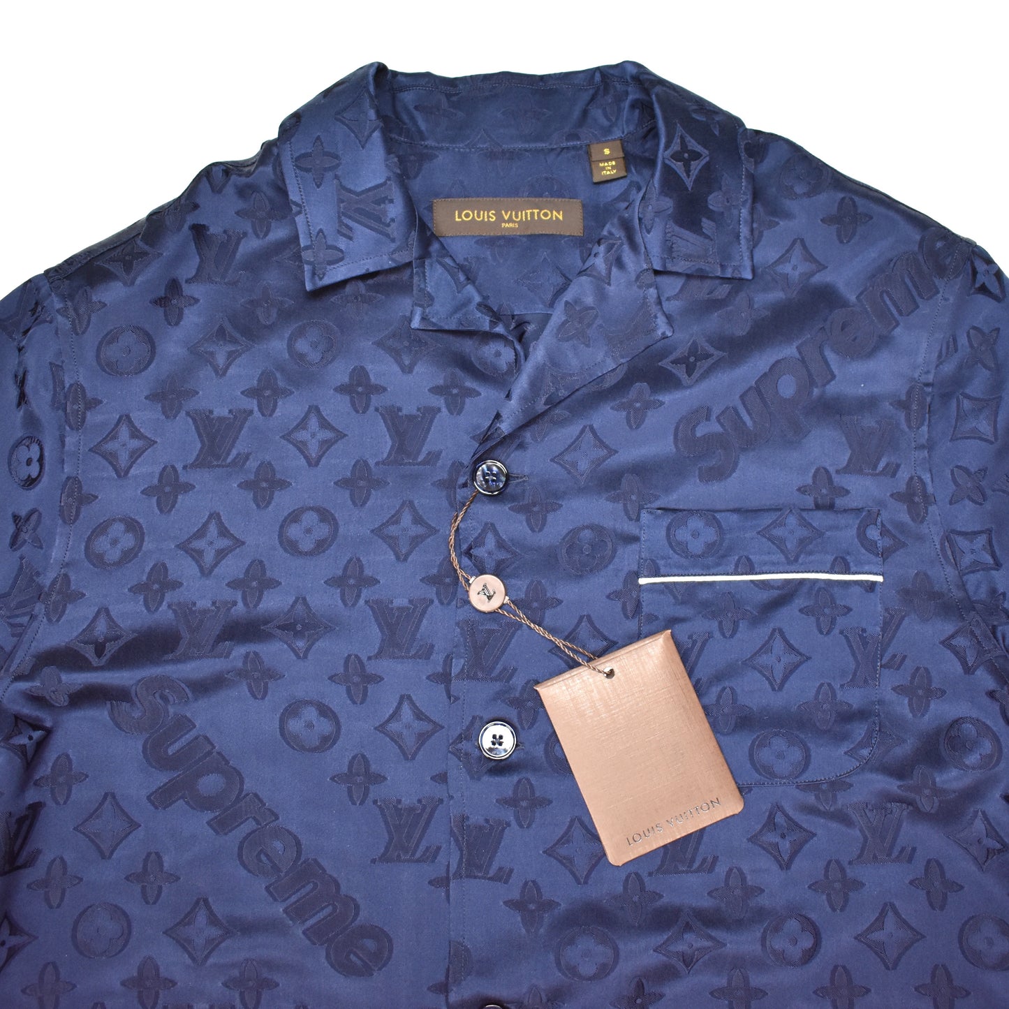 Louis Vuitton x Supreme - Navy Monogram Pajama Shirt