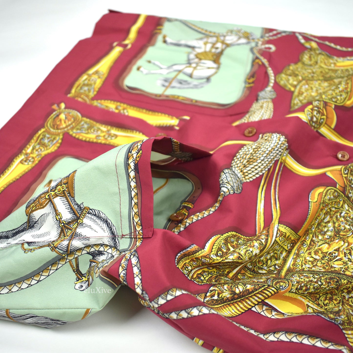 Gucci - Pink Equestrian Print Nylon Bowling Shirt