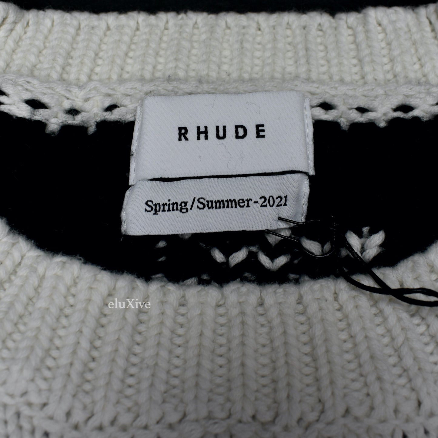 Rhude - Cream Double Knit Cotton / Cashmere Bandana Sweater