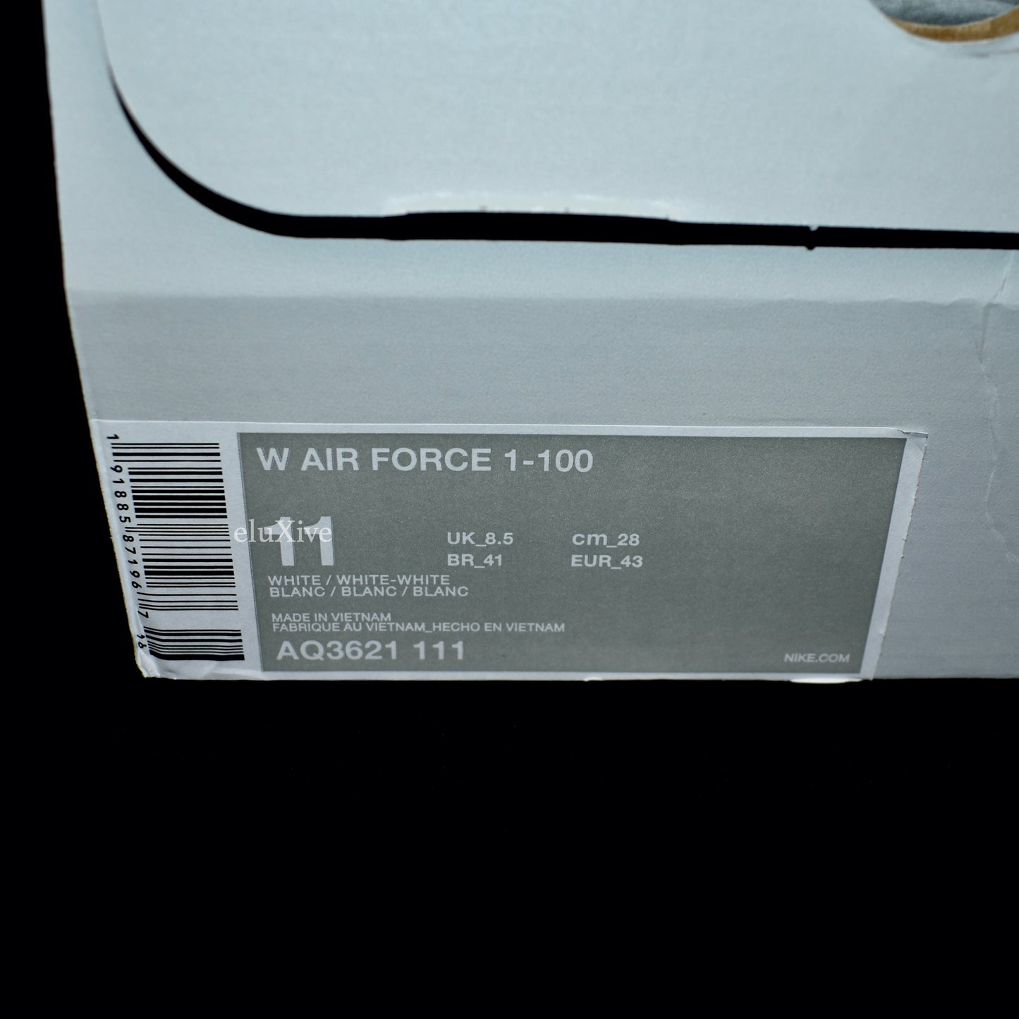 Nike - Air Force 1-100 Velcro Swoosh / Pebbled Leather (White)