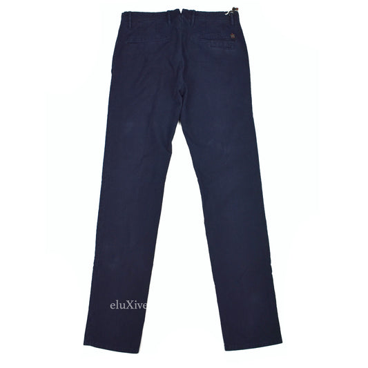 Incotex - Navy Blue Washed Twill Pants