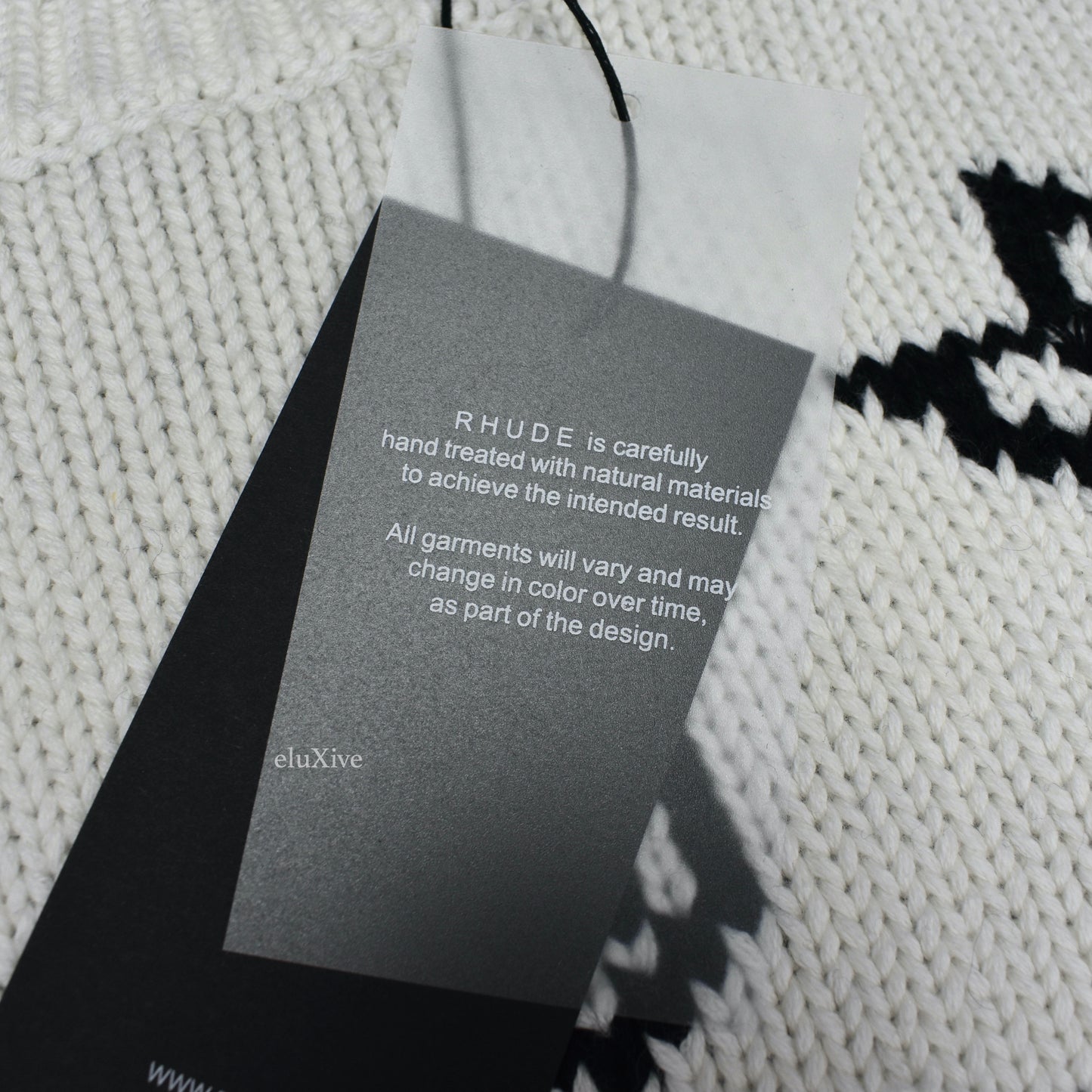 Rhude - Cream Double Knit Cotton / Cashmere Bandana Sweater