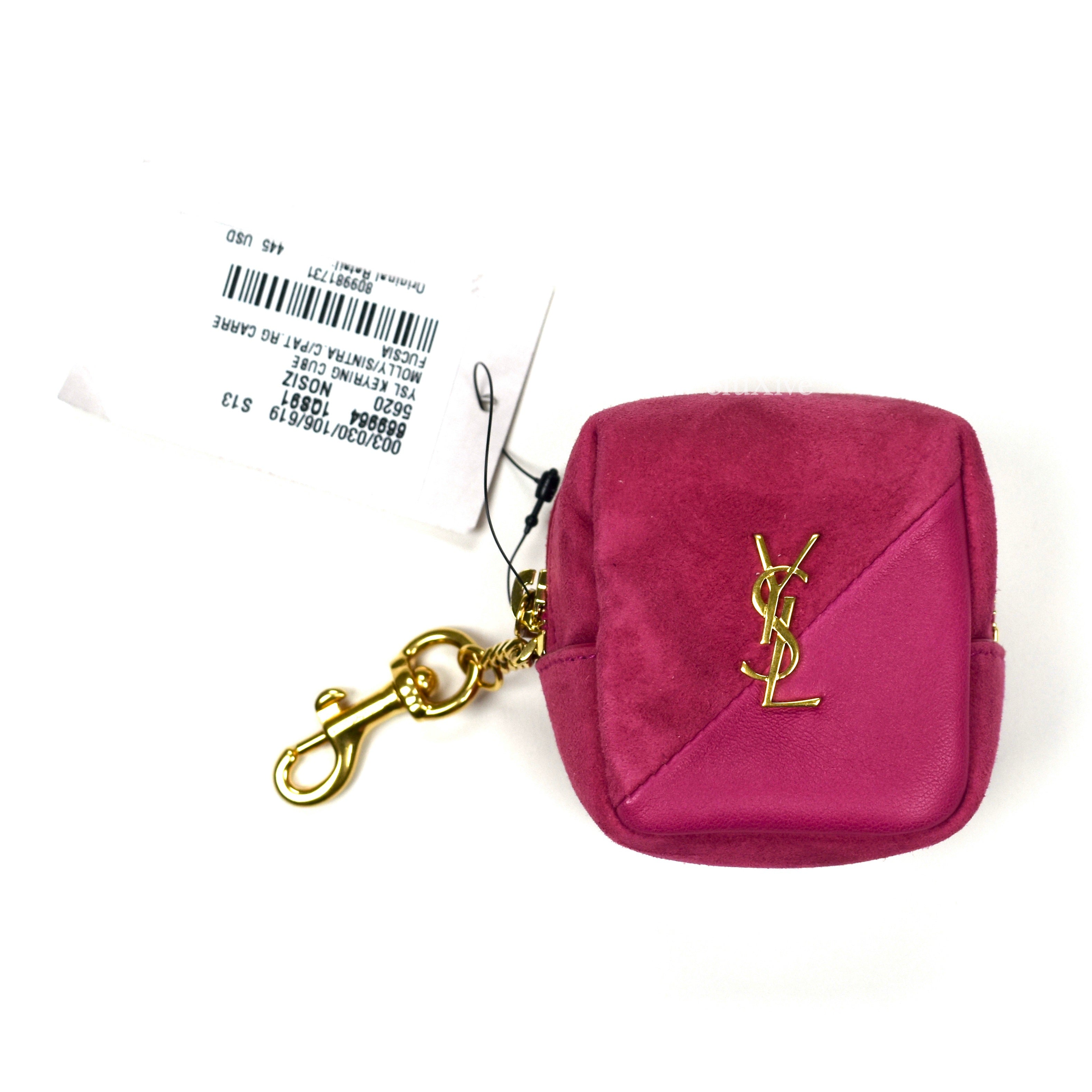 Saint Laurent - Pink YSL Logo Jamie Zip Pouch – eluXive