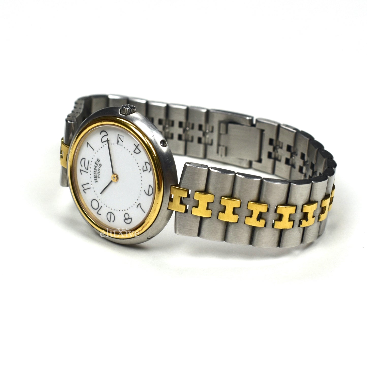 Hermes - Gold/Steel White Dial Profile Watch