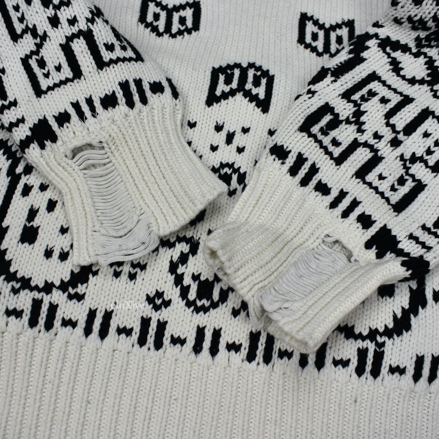 Rhude - Cream Double Knit Cotton / Cashmere Bandana Sweater
