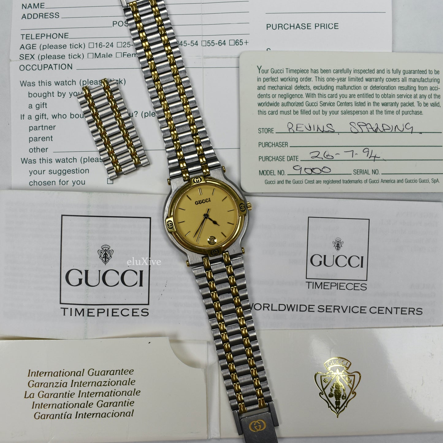Gucci - 9000M Gold / Steel Champagne Dial Watch