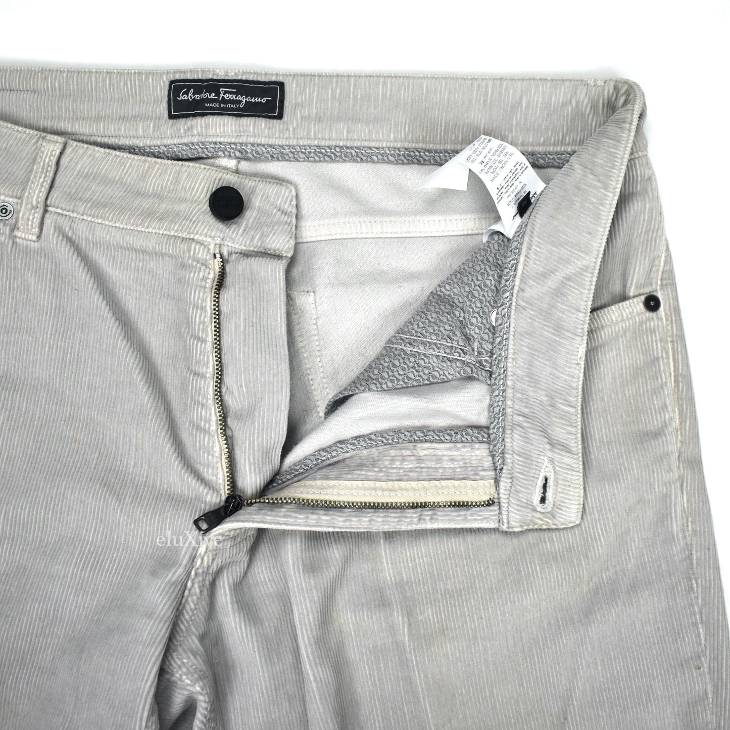 Salvatore Ferragamo - Gray Corduroy 5-Pocket Pants