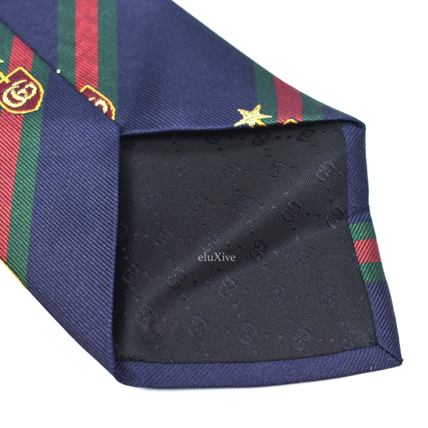 Gucci - Navy Web Stripe Country Club Silk Tie