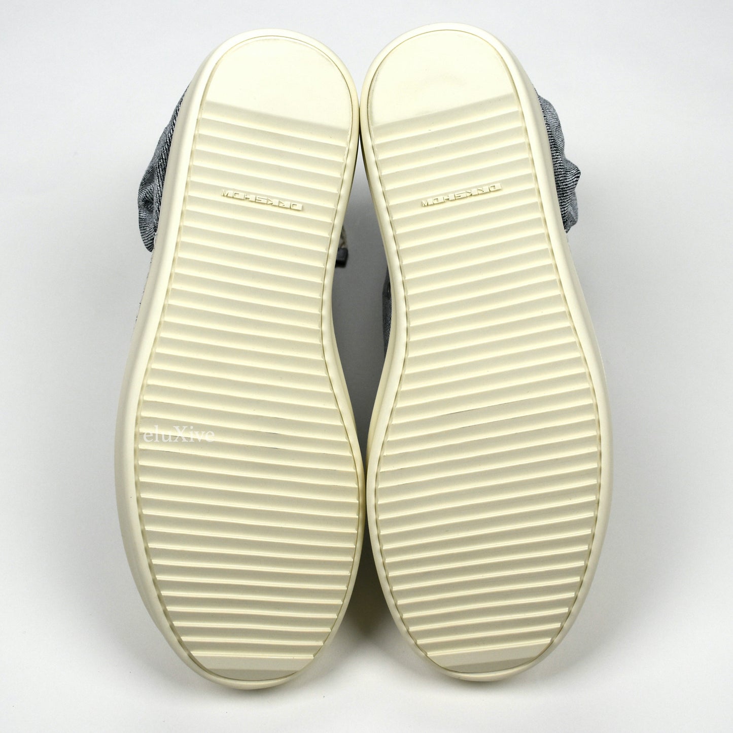 Rick Owens DRKSHDW - Painted Denim Cargo Ramones Sneaker (Milk)