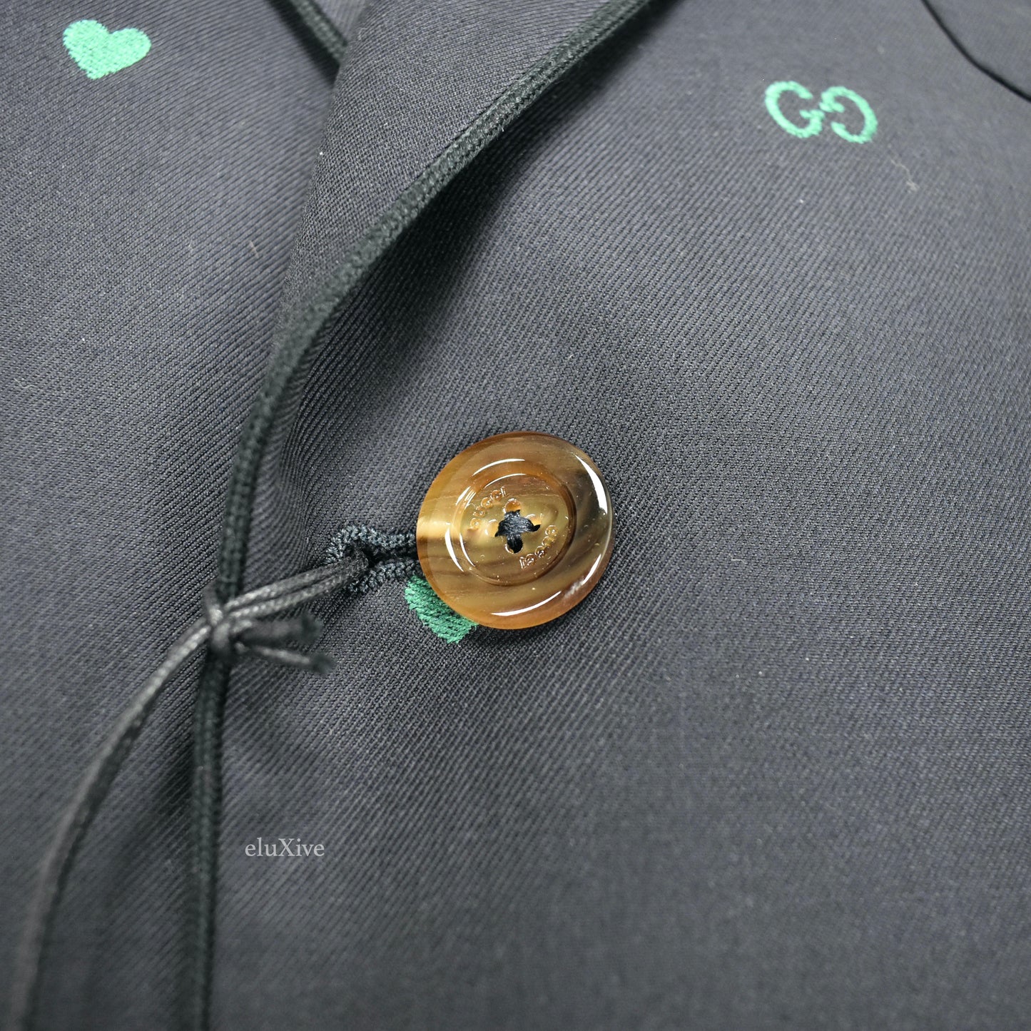 Gucci - Navy Allover Logos / Symbols Jacquard Blazer