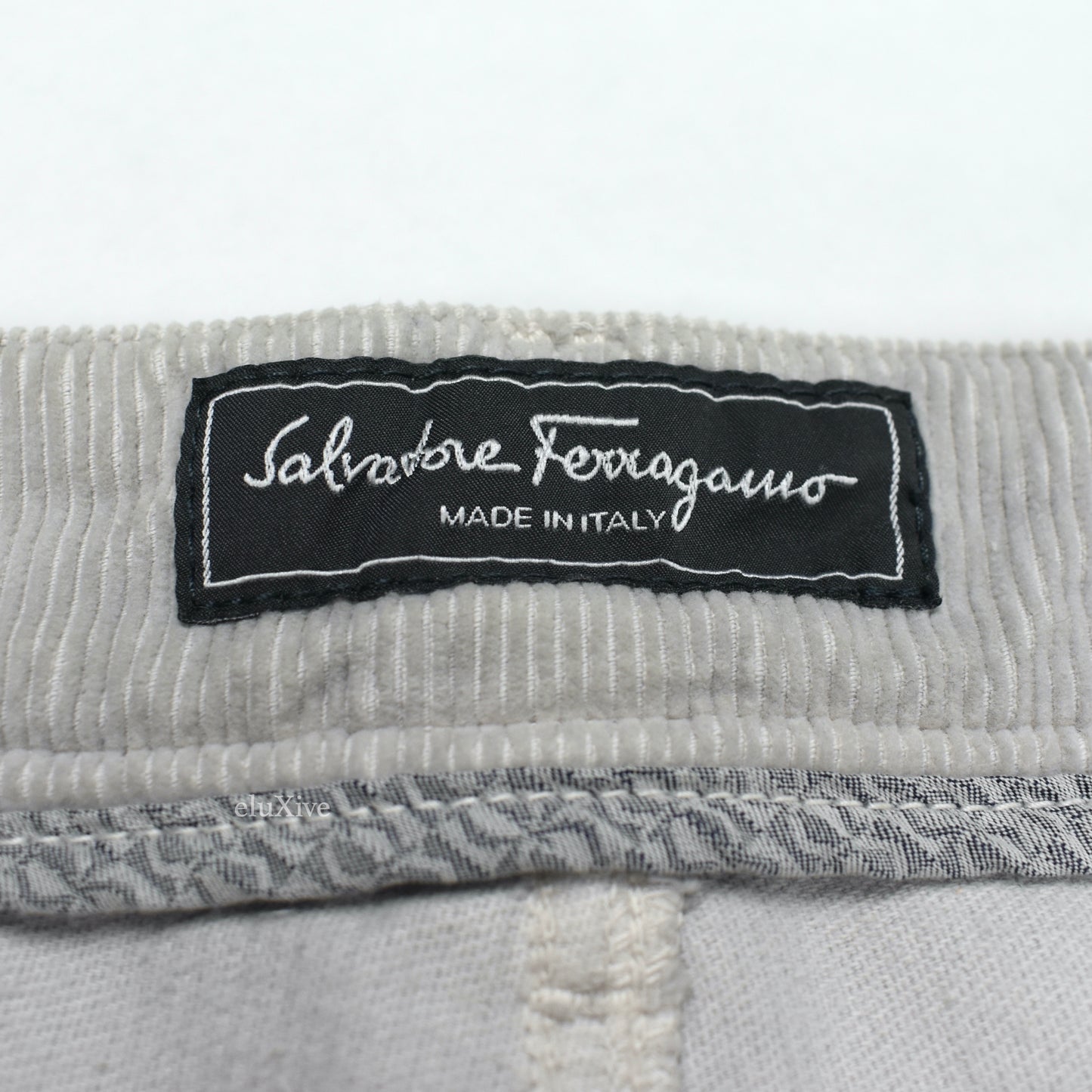 Salvatore Ferragamo - Gray Corduroy 5-Pocket Pants