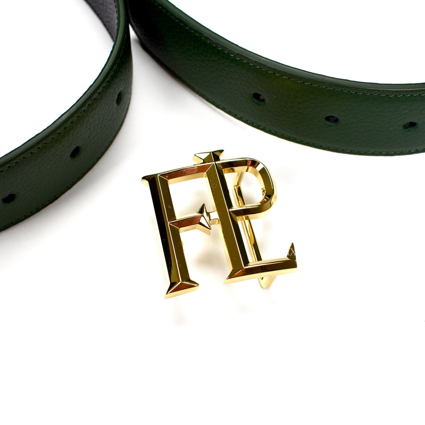 Faure Le Page - Gold FLP Logo Reversible Belt (Green/Black)