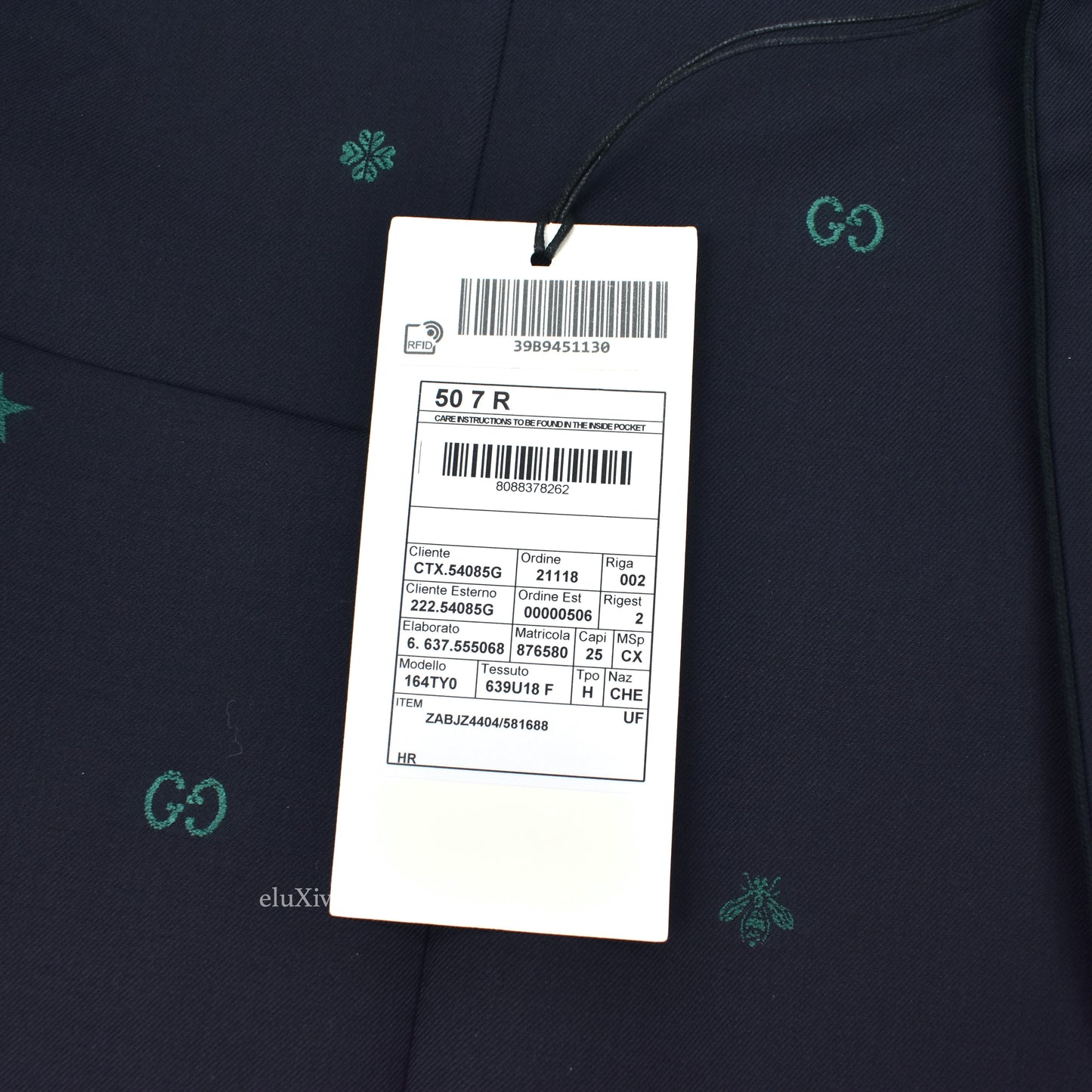 Gucci - Navy Allover Logos / Symbols Jacquard Blazer