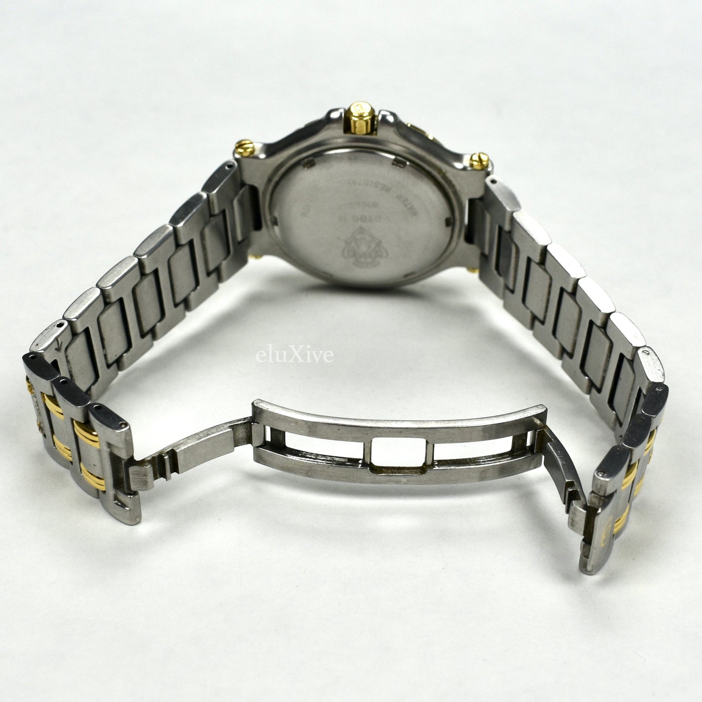 Gucci - 9700M Gold/Steel Blue Bezel Watch
