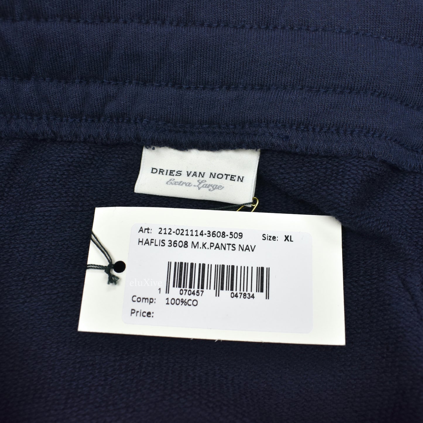 Dries Van Noten - Navy Blue French Terry Jogger Pants / Sweatpants
