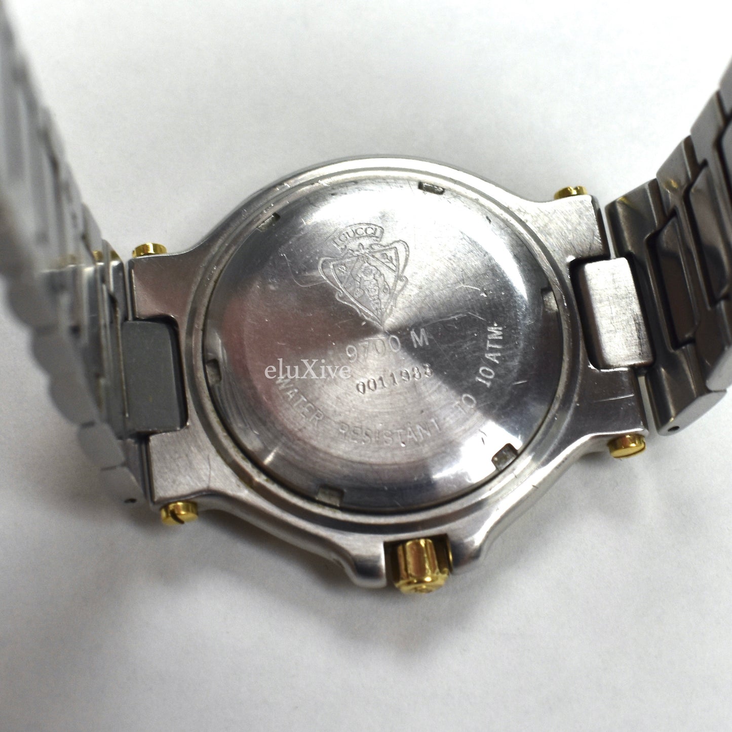 Gucci - 9700M Gold/Steel Blue Bezel Watch