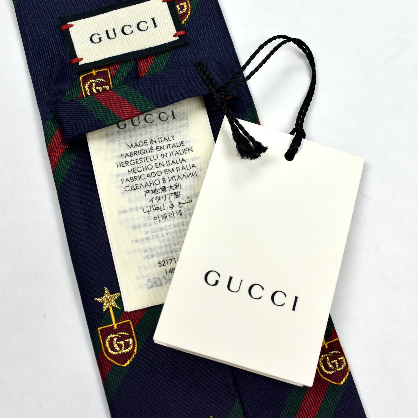 Gucci - Navy Web Stripe Country Club Silk Tie