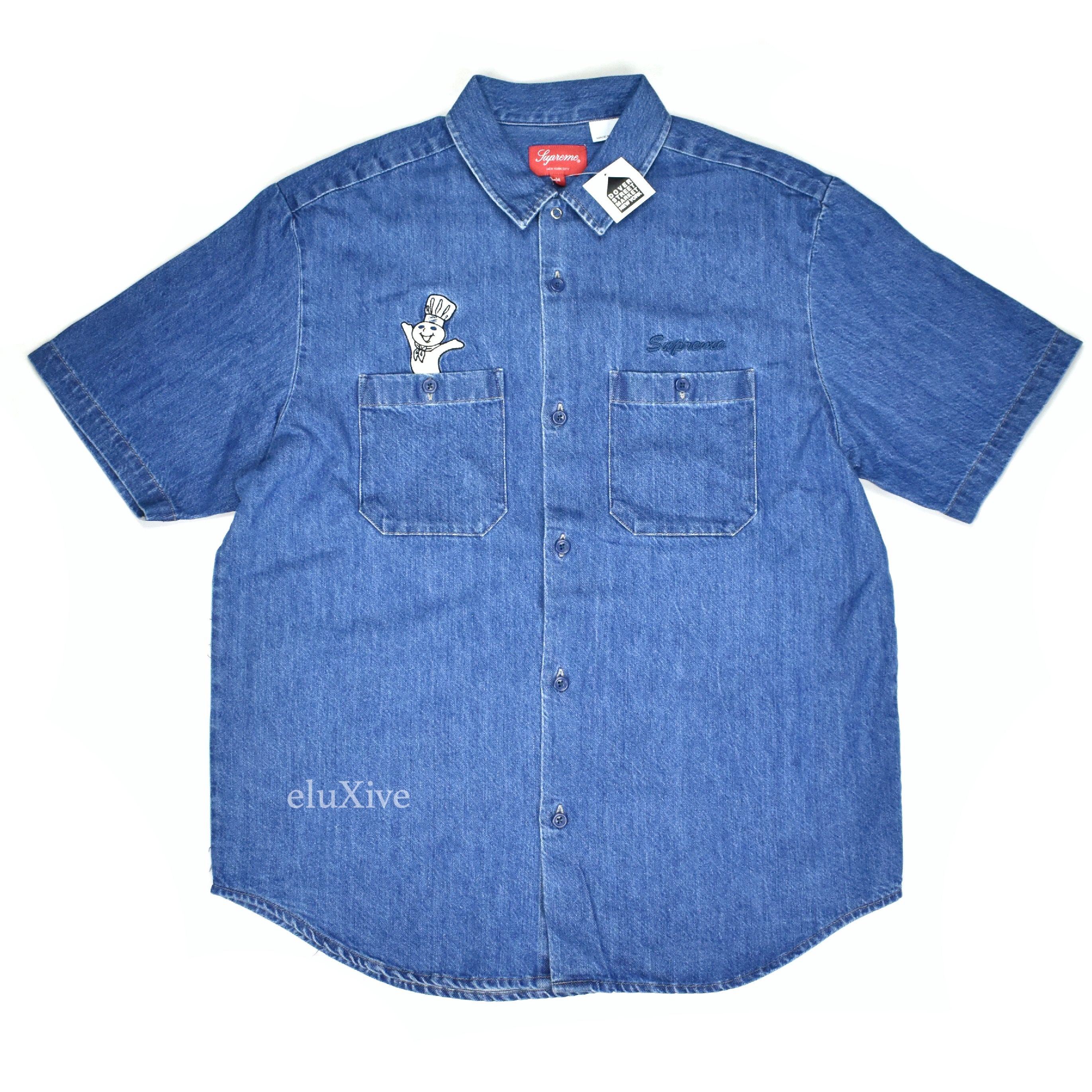 Supreme x Pillsbury - Doughboy Embroidered Denim Work Shirt (Blue ...