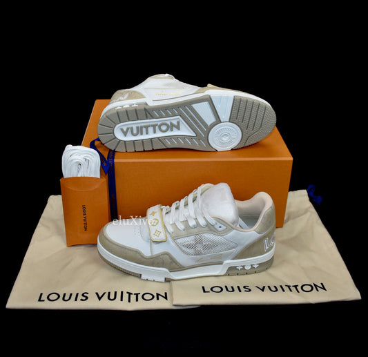 Louis Vuitton - White/Beige Trainer Sneakers with Strap