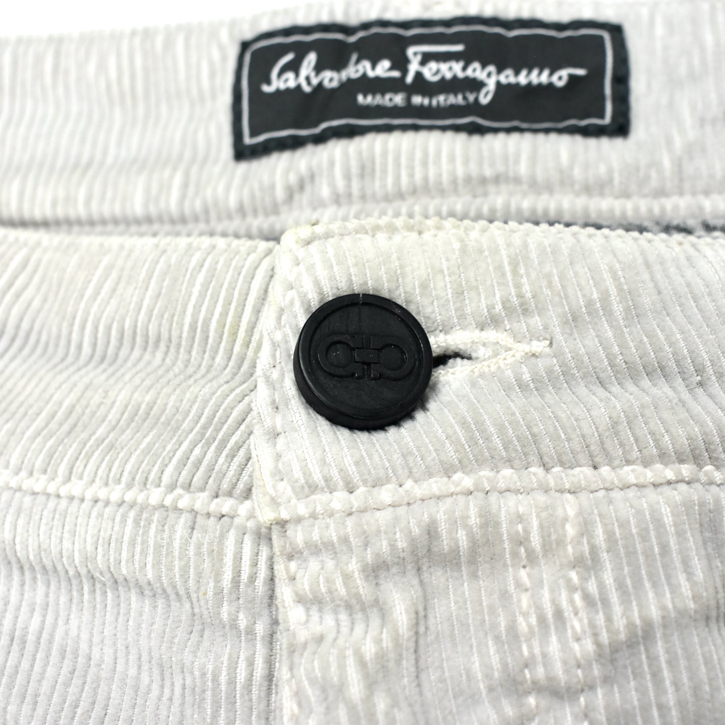 Salvatore Ferragamo - Gray Corduroy 5-Pocket Pants
