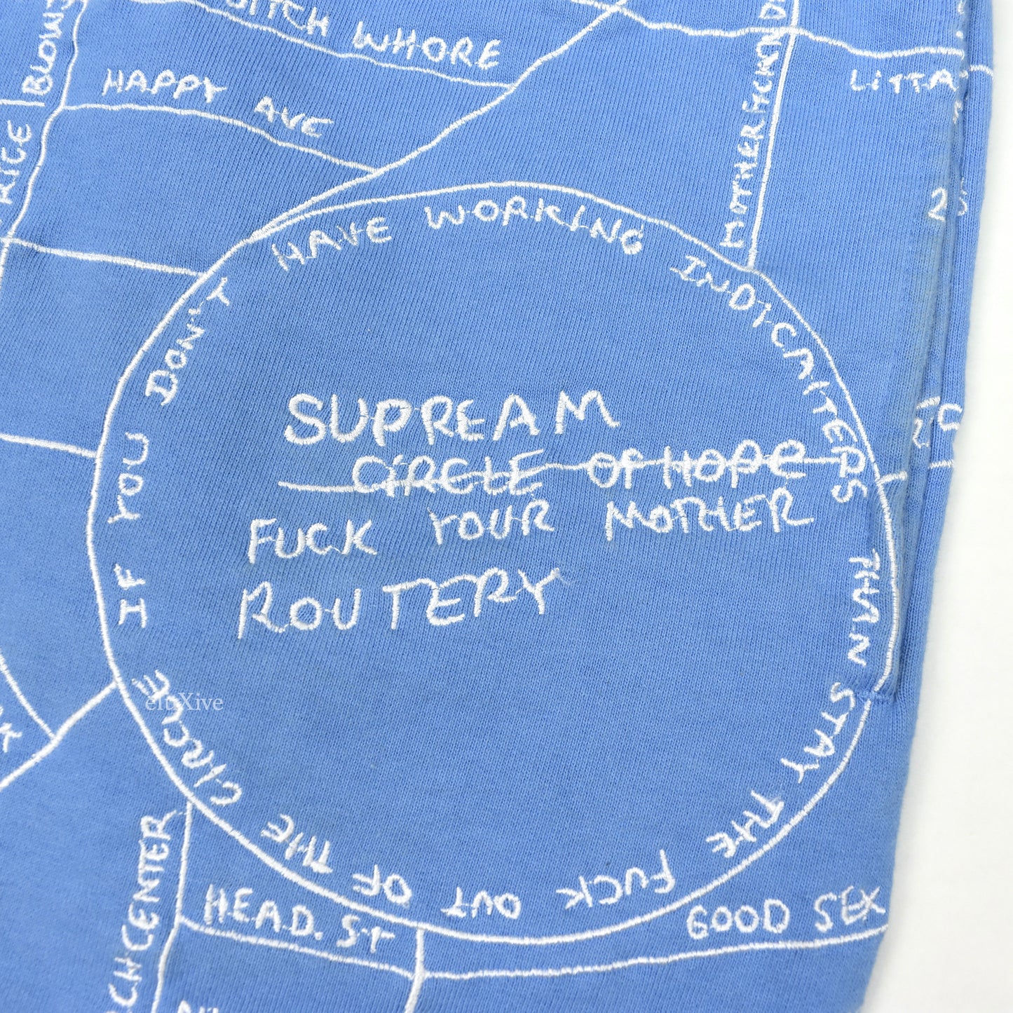 Supreme - Gonz Embroidered Map Sweatshorts (Light Blue)