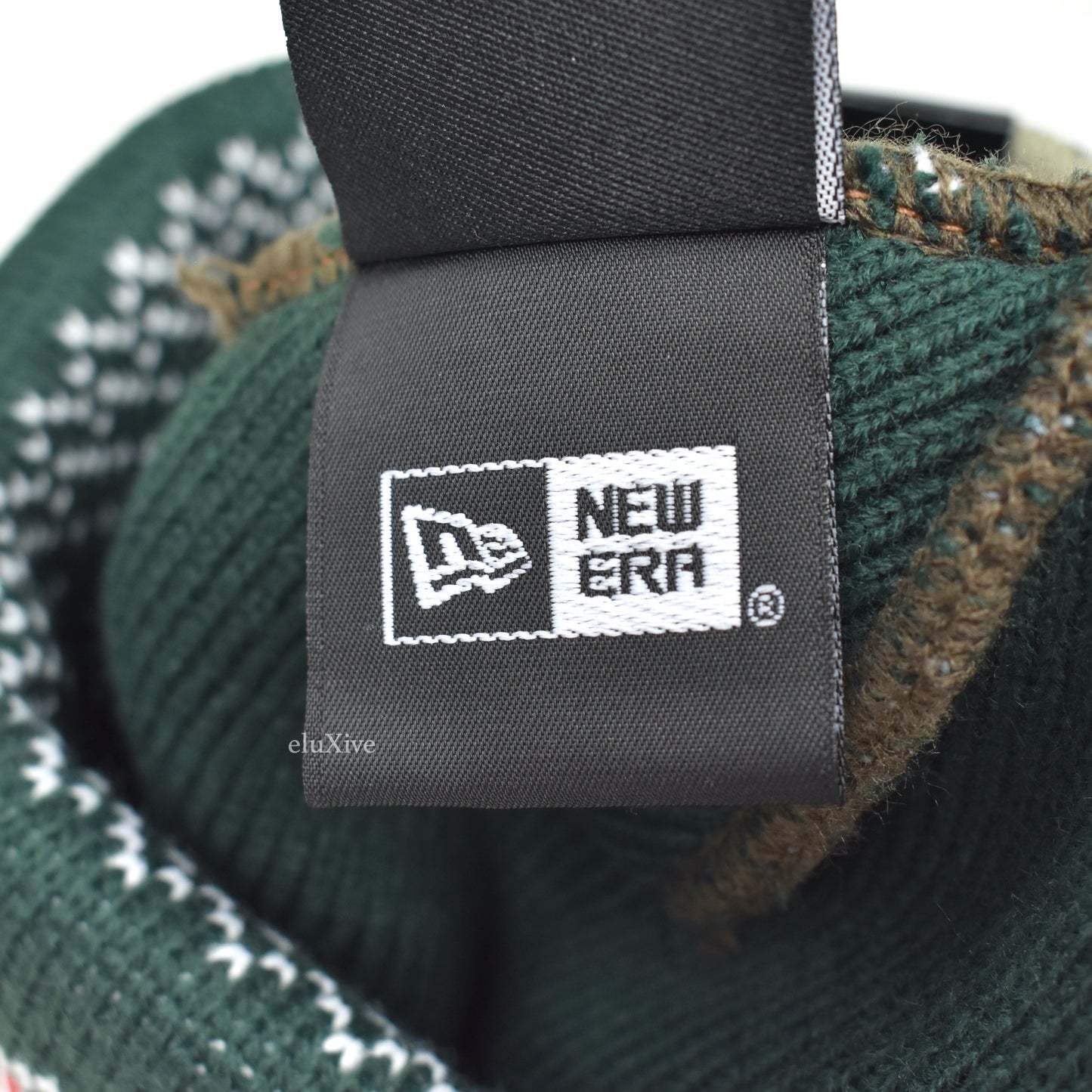 Supreme x New Era - Camo / Fair Isle Knit Split Beanie (Green)