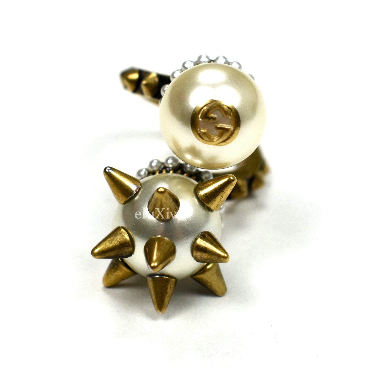 Gucci - GG Logo Pearl Spiked Cocktail Ring