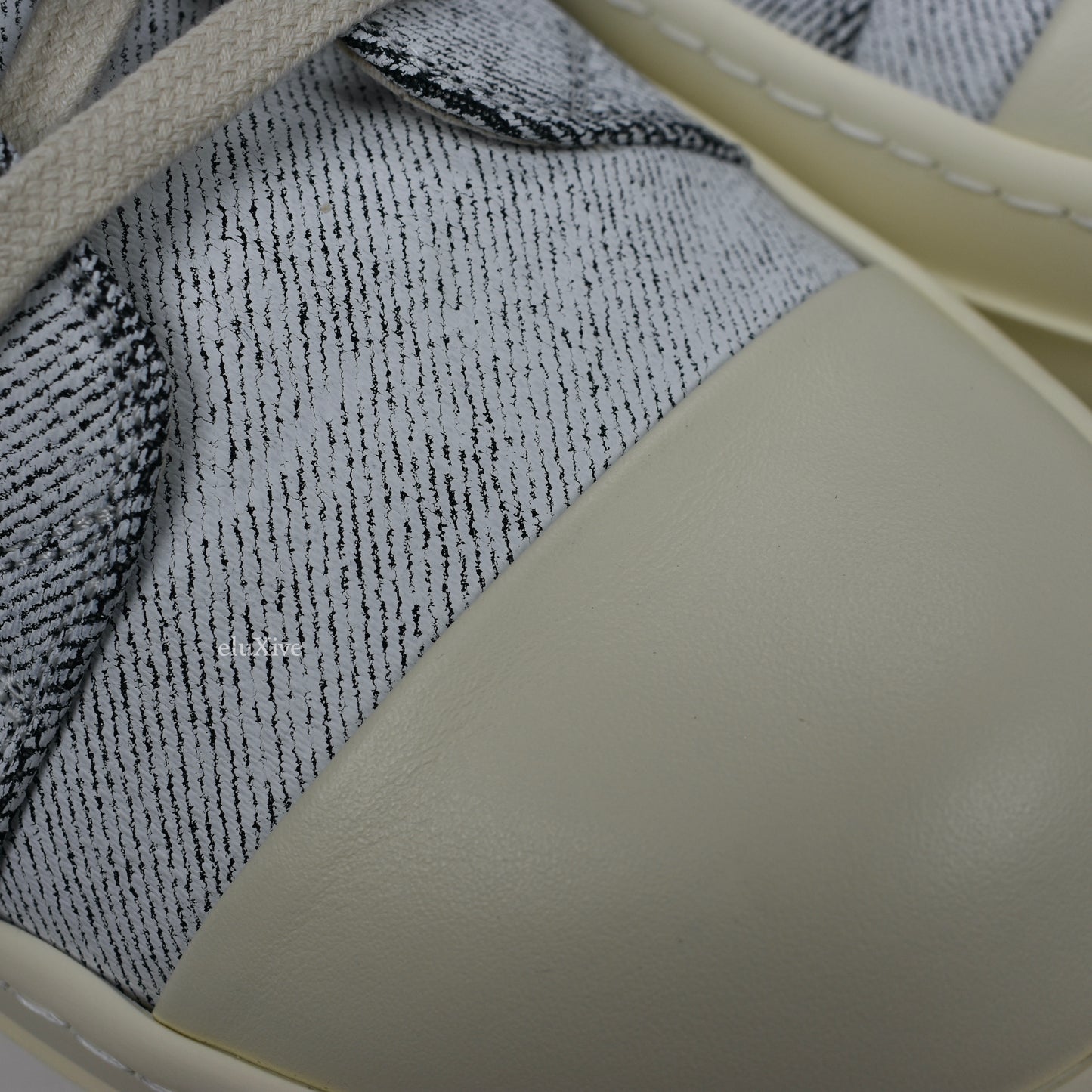 Rick Owens DRKSHDW - Painted Denim Cargo Ramones Sneaker (Milk)