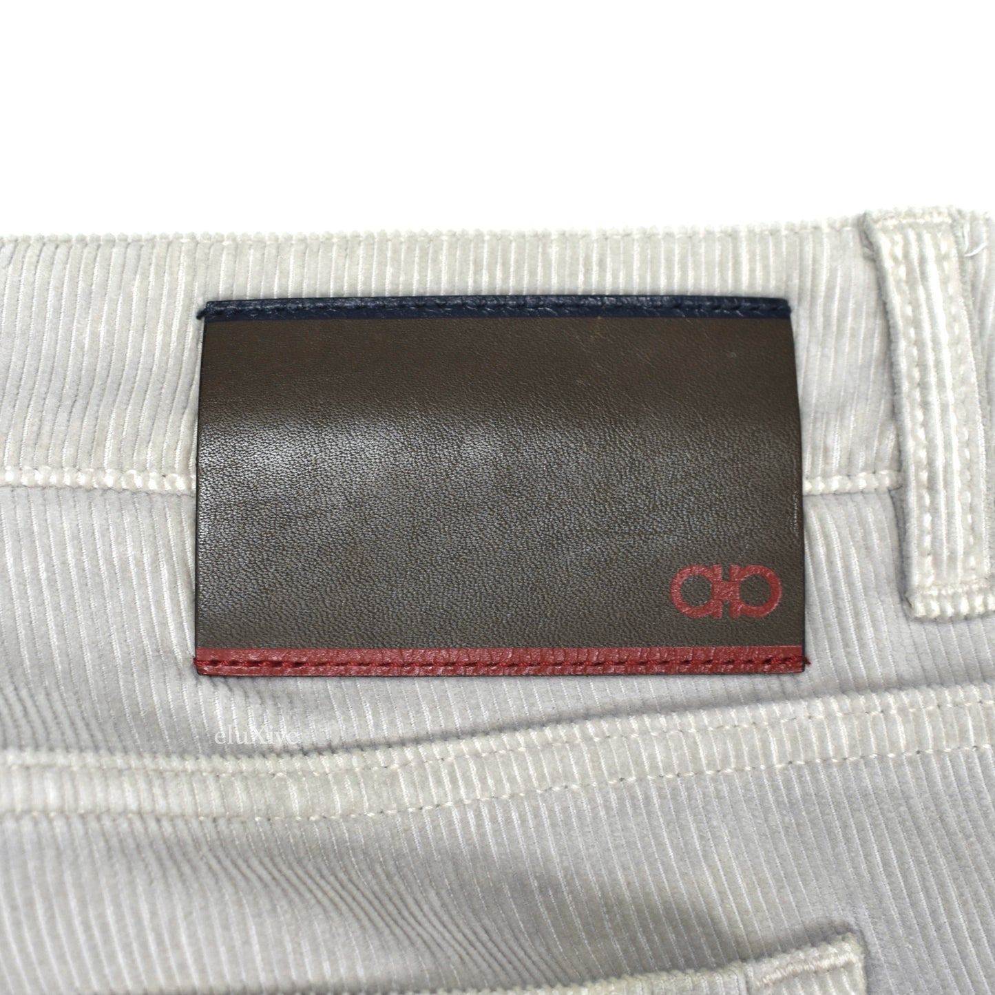 Salvatore Ferragamo - Gray Corduroy 5-Pocket Pants